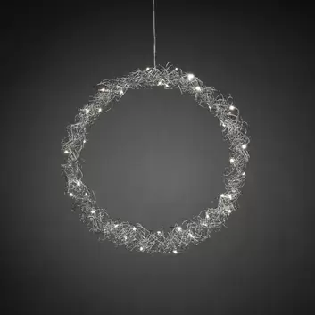 Decoratie-hanger Elly met LED, Ø 7 cm, zilver