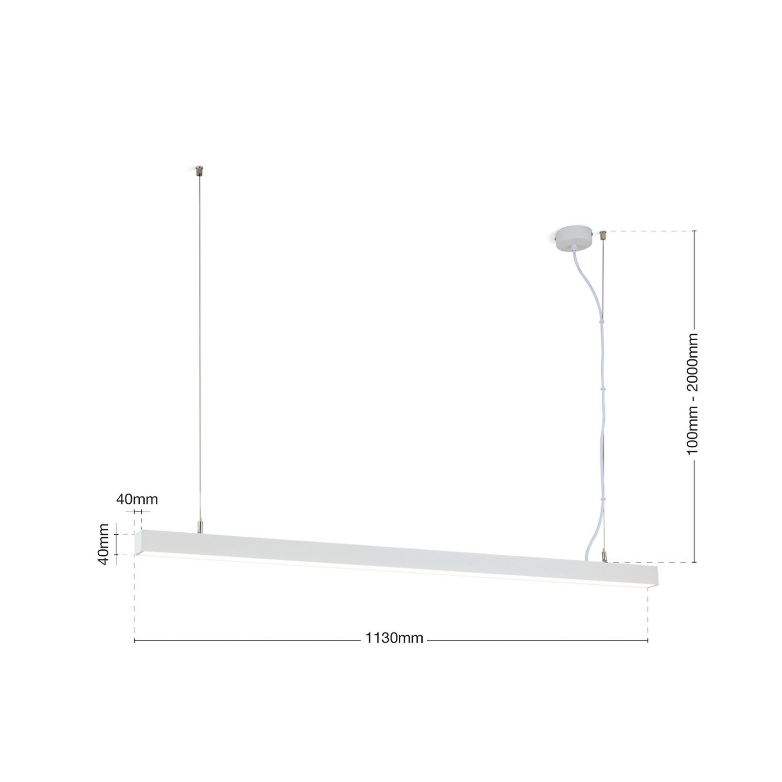 ORION Plafonieră LED Bounce alb lungime 113 cm CCT aluminiu - Camera de zi / sufragerie - modern