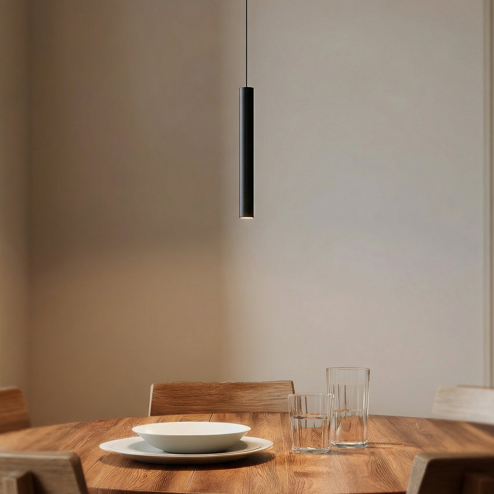 Suspension LED Lindby Lumaro, noir, 27 cm, 48 V, à intensité variable Suspension LED Lindby Lumaro, noir, 27 cm, 48 V, à intensité variable