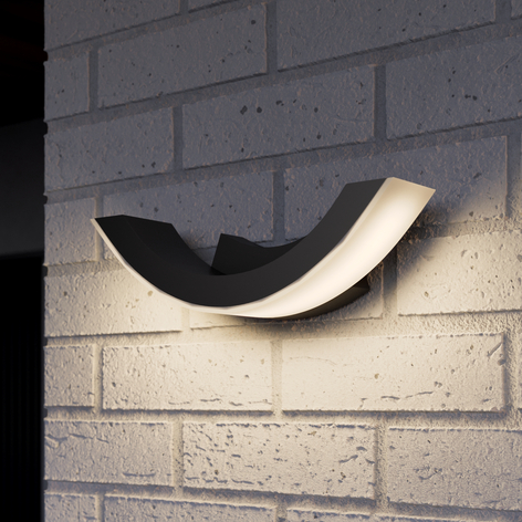 Grafitfarbene LED-Außenwandleuchte Half
