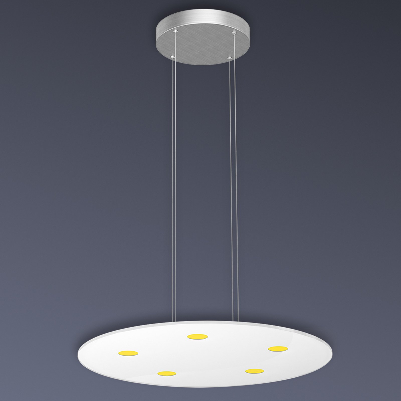 Round LED pendant light Sunia with touch dimmer