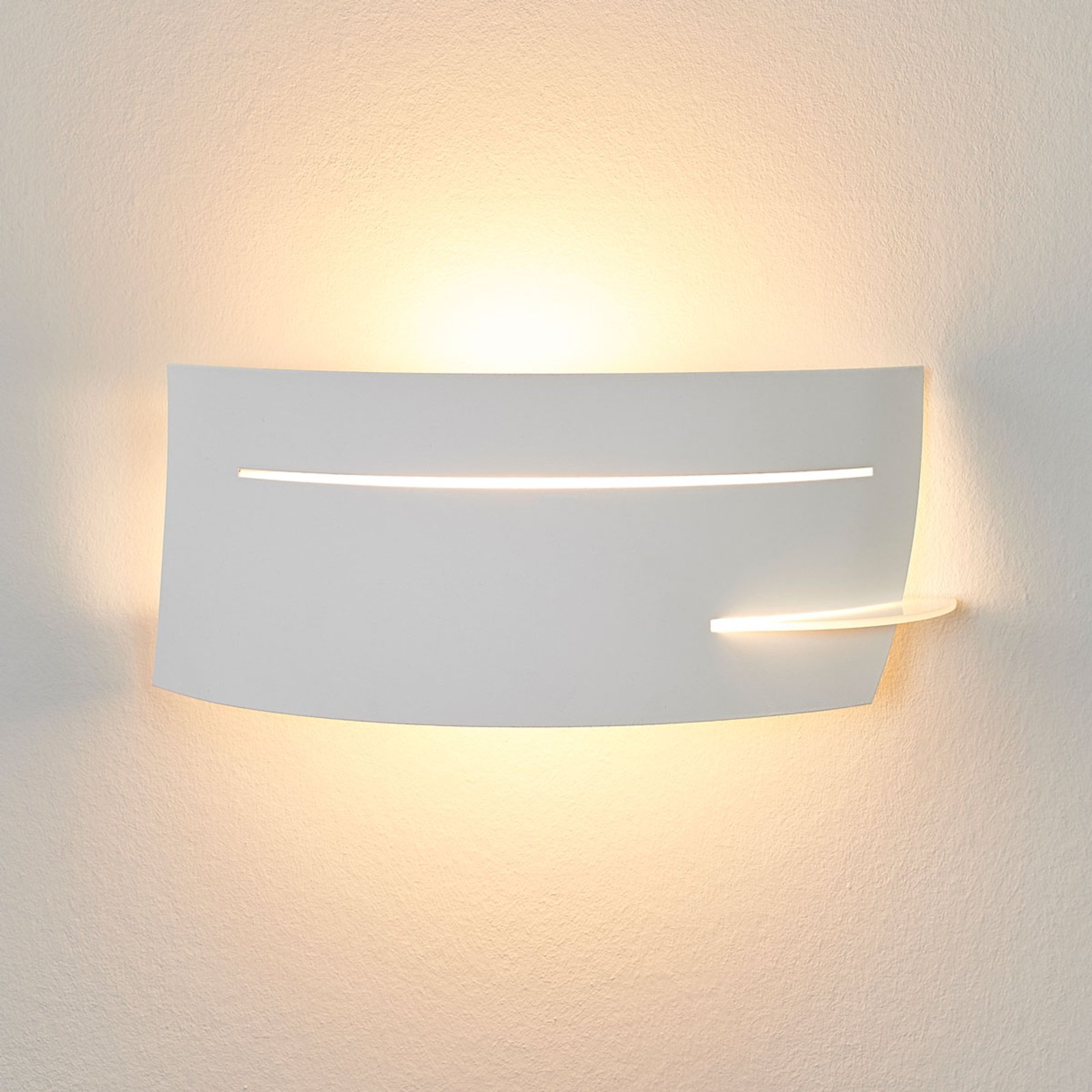 Discreet wall light Keyron in white