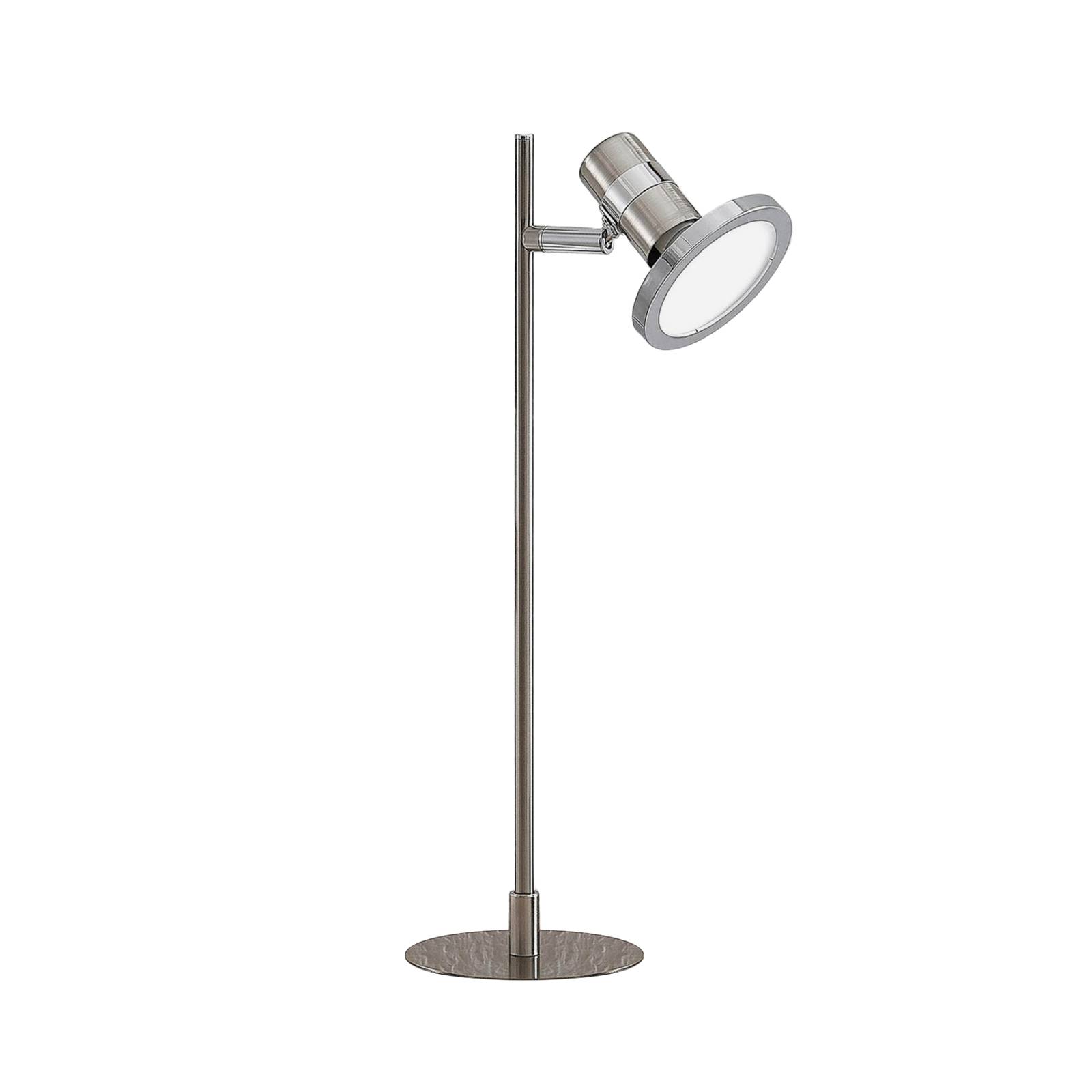 Lindby Kajetan LED asztali lámpa, nikkel, egy izzó