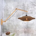 GOOD & MOJO Bali wall lamp 2 arms, Natur frame