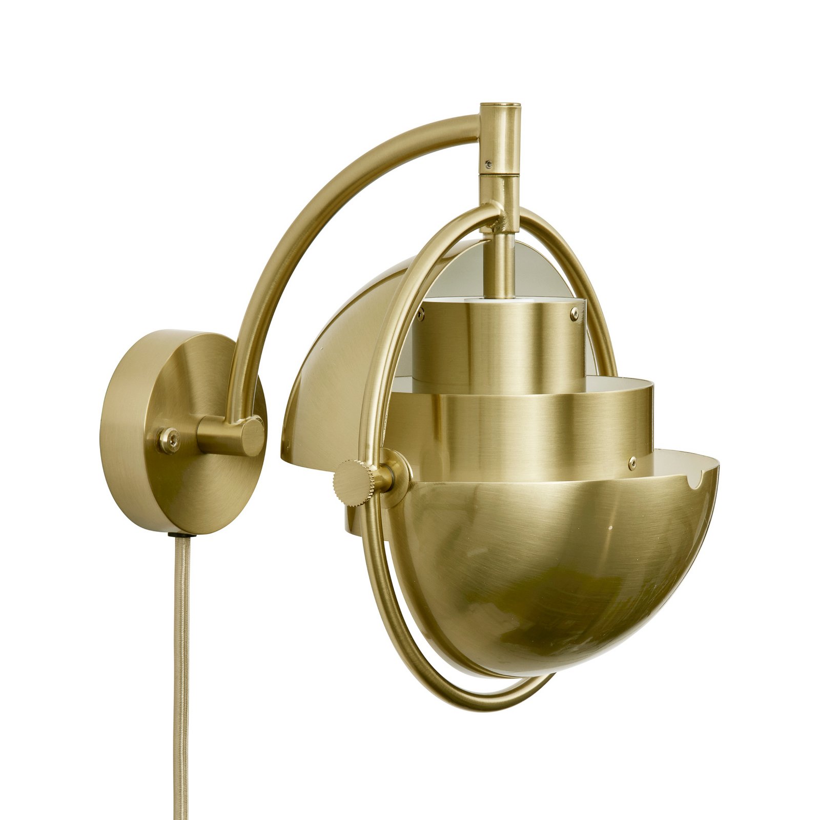 Aplique de pared Gubi Multi-Lite, color latón, metal, G9