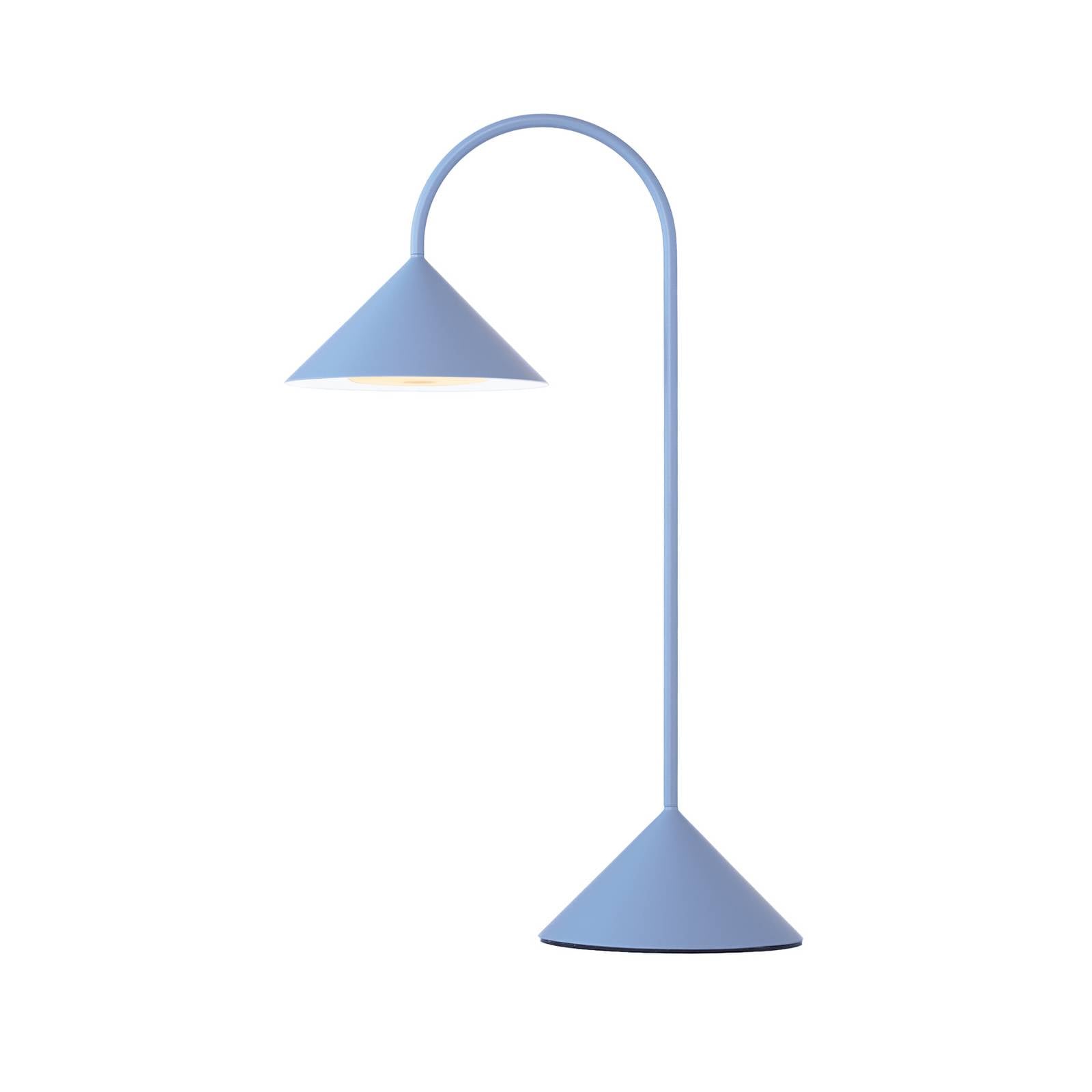 Lampe à poser LED rechargeable FRANDSEN Grasp, bleu clair, hauteur 47 cm
