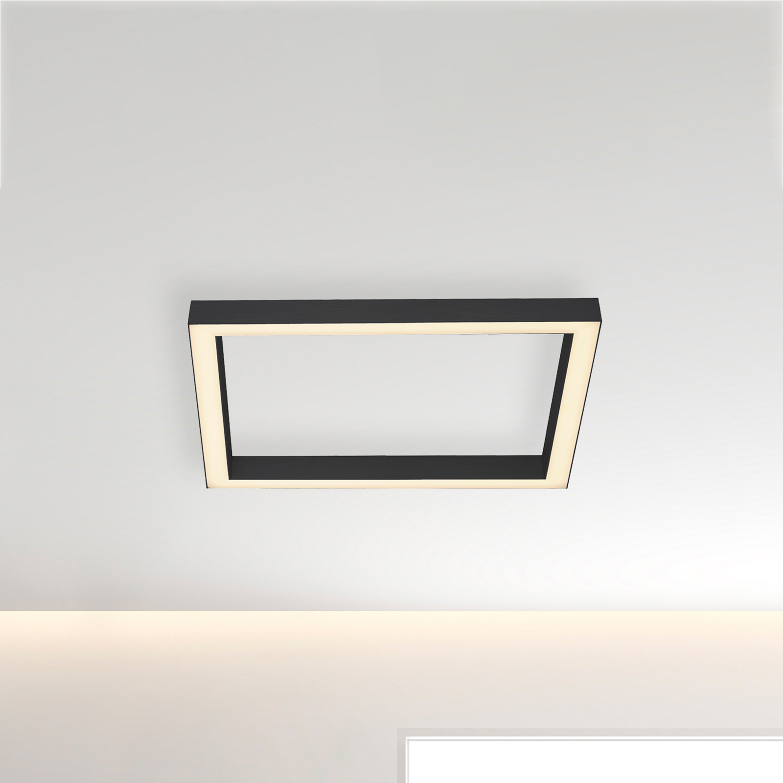 PURE Lines LED-Deckenleuchte quadratisch anthrazit