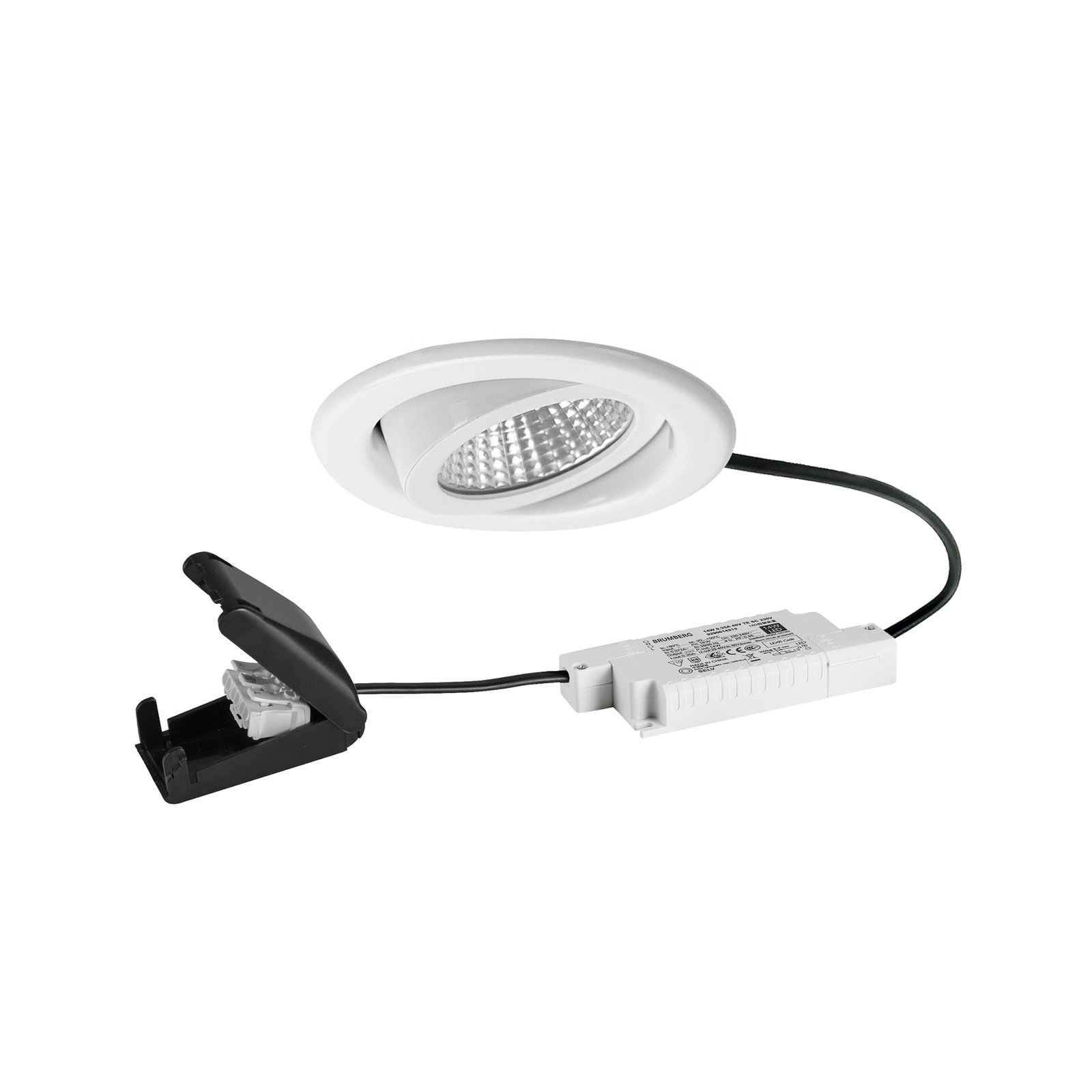 BRUMBERG LED recessed spotlight BB09, RC, connection box, white