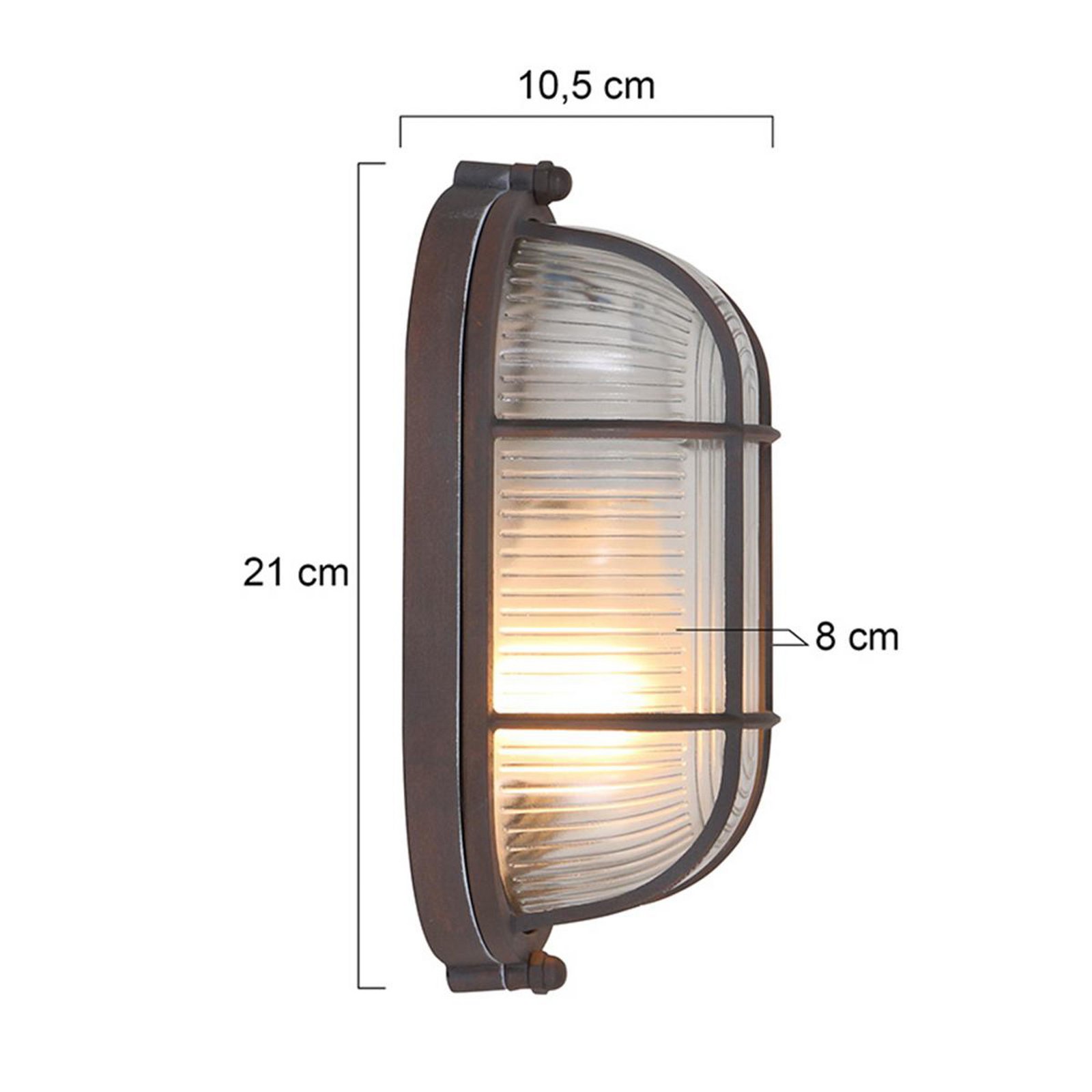 Deckenleuchte Lisanne, braun, oval, Metall, Glas, E27