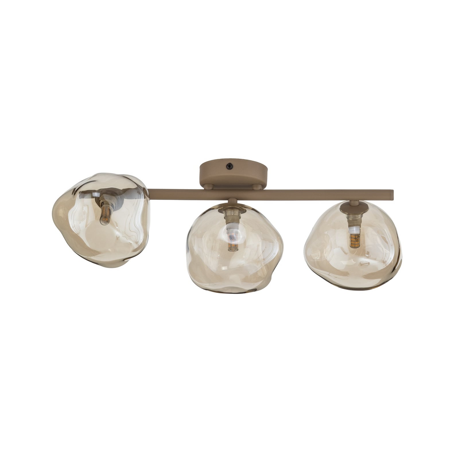 Taklampe Lava, 3 lyskilder, 50 cm lang, sand/konjakk, G9 Taklampe Lava, 3 lyskilder, 50 cm lang, sand/konjakk, G9