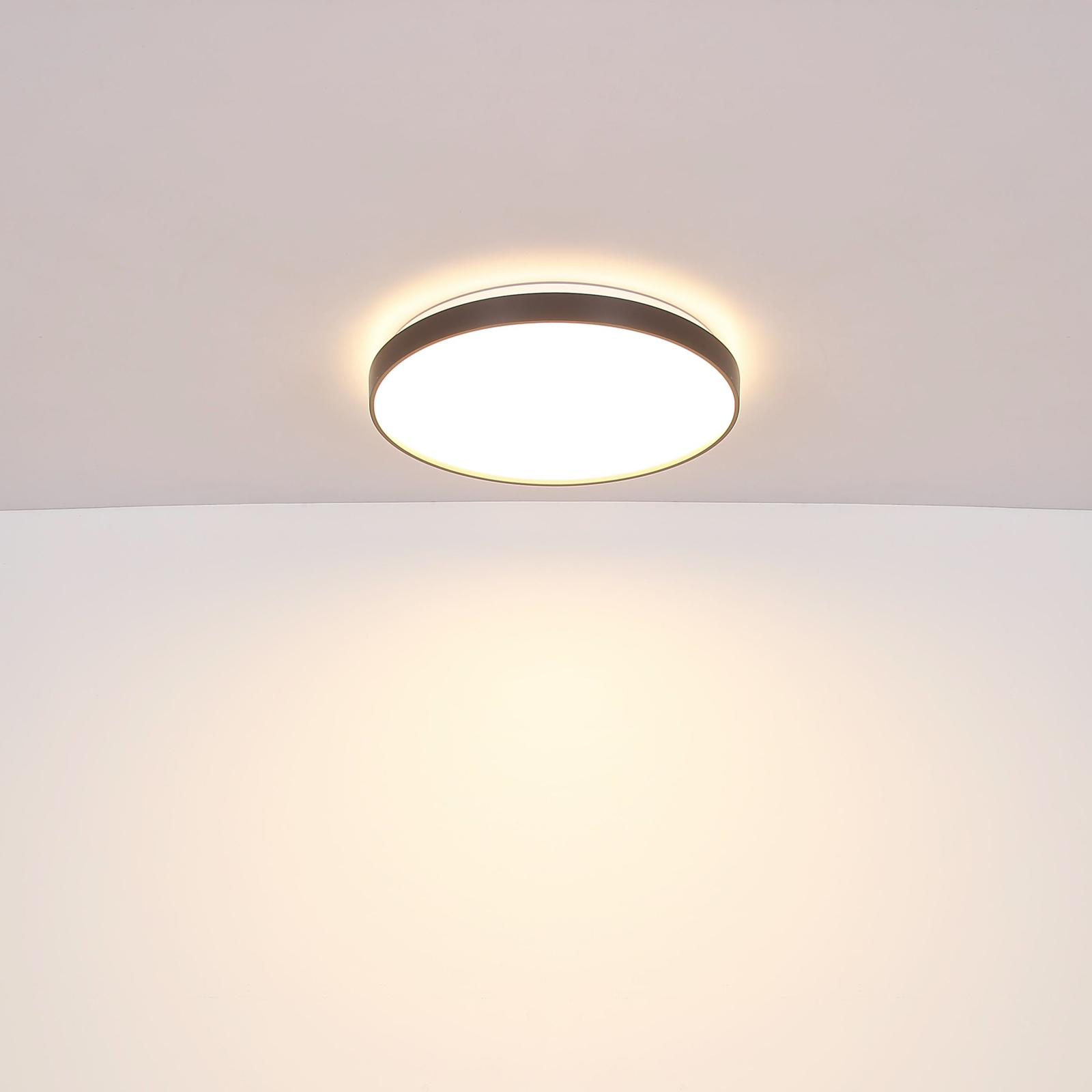 Plafonnier LED Eclypse, anthracite, Ø 48 cm, acrylique/métal
