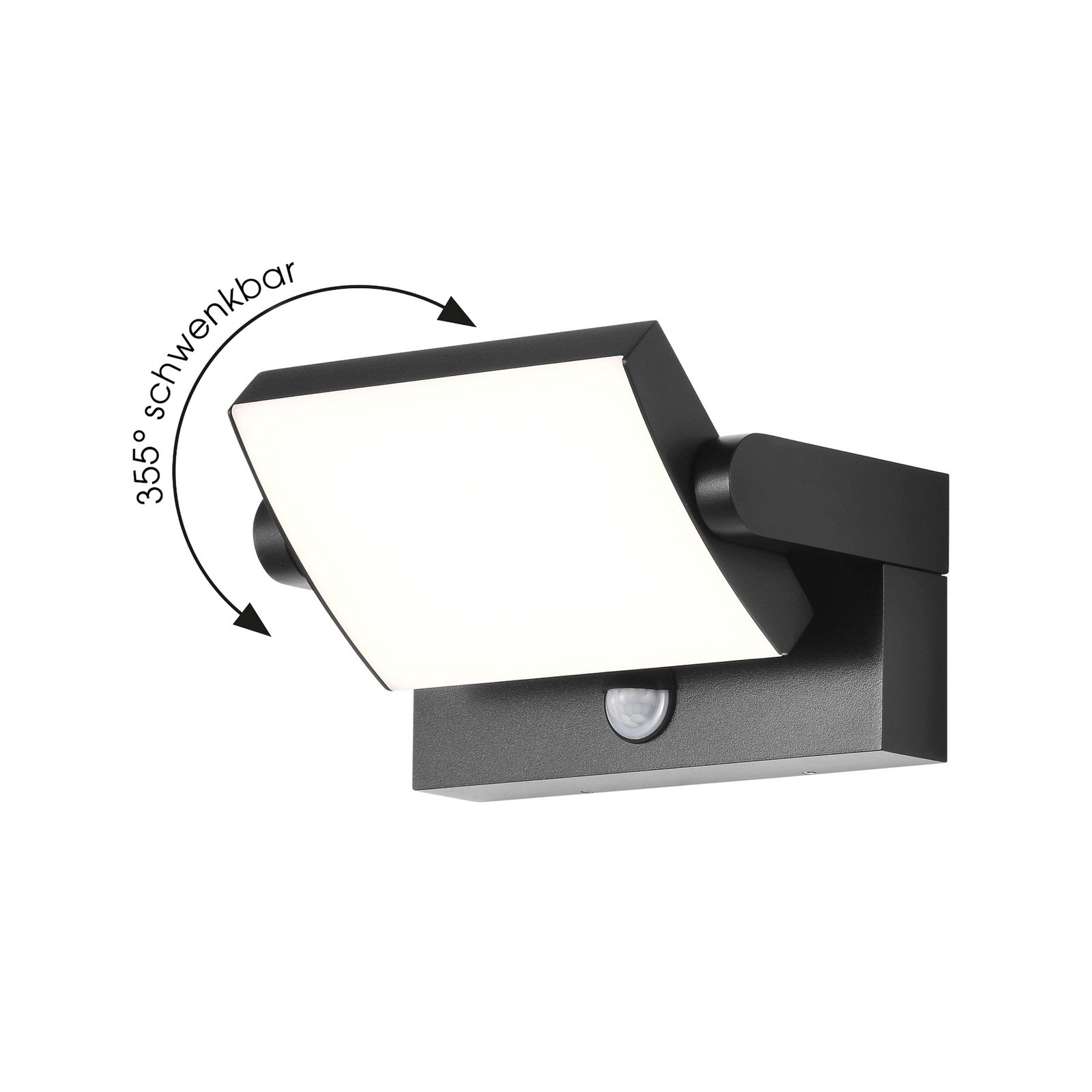LED seinalamp CMD 9081, sensor, antratsiit, 21 cm, CCT, IP54