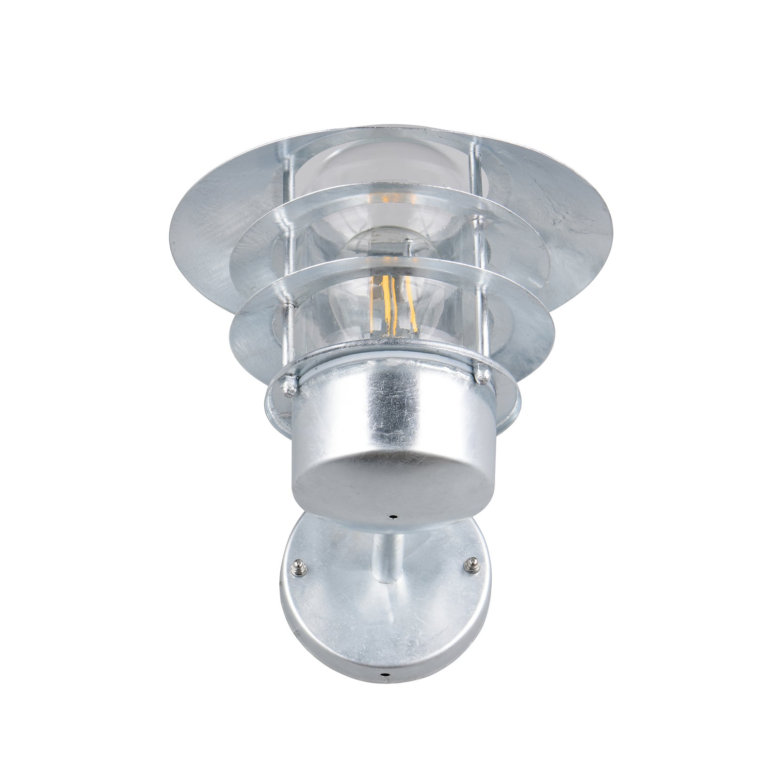 Utendørs vegglampe Ruvuuma sinkfarget Ø 22 cm oppadrettet