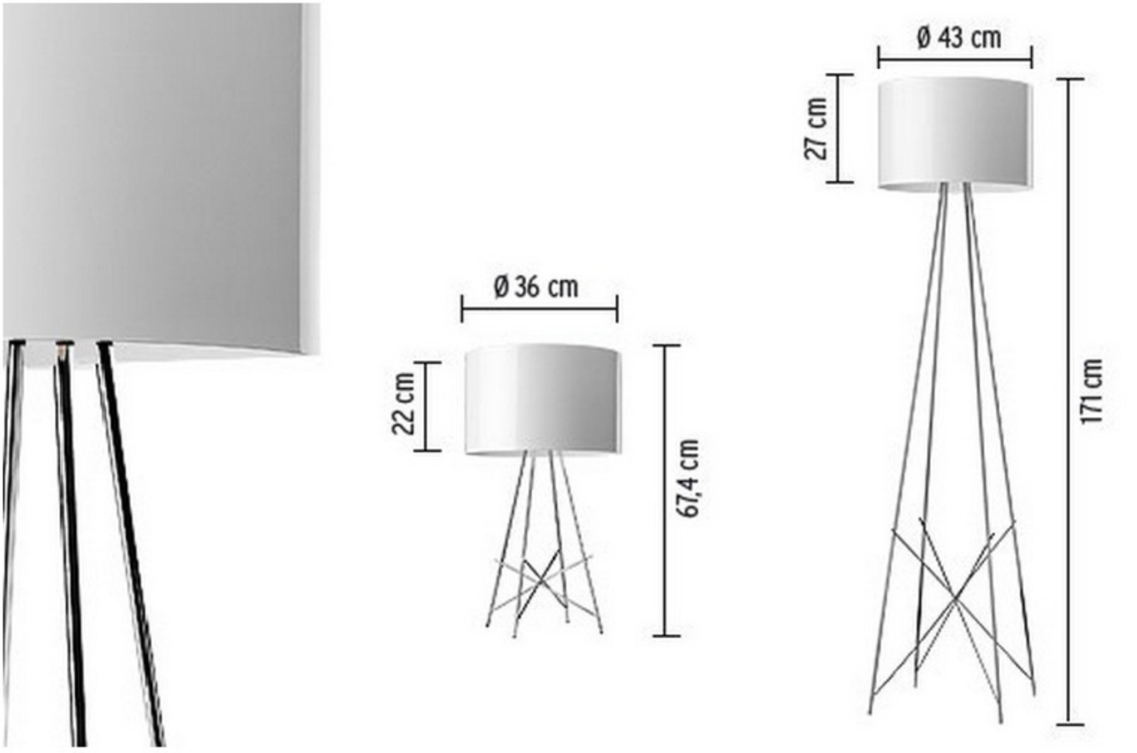 Ray F2 Piantana Bianco - Flos