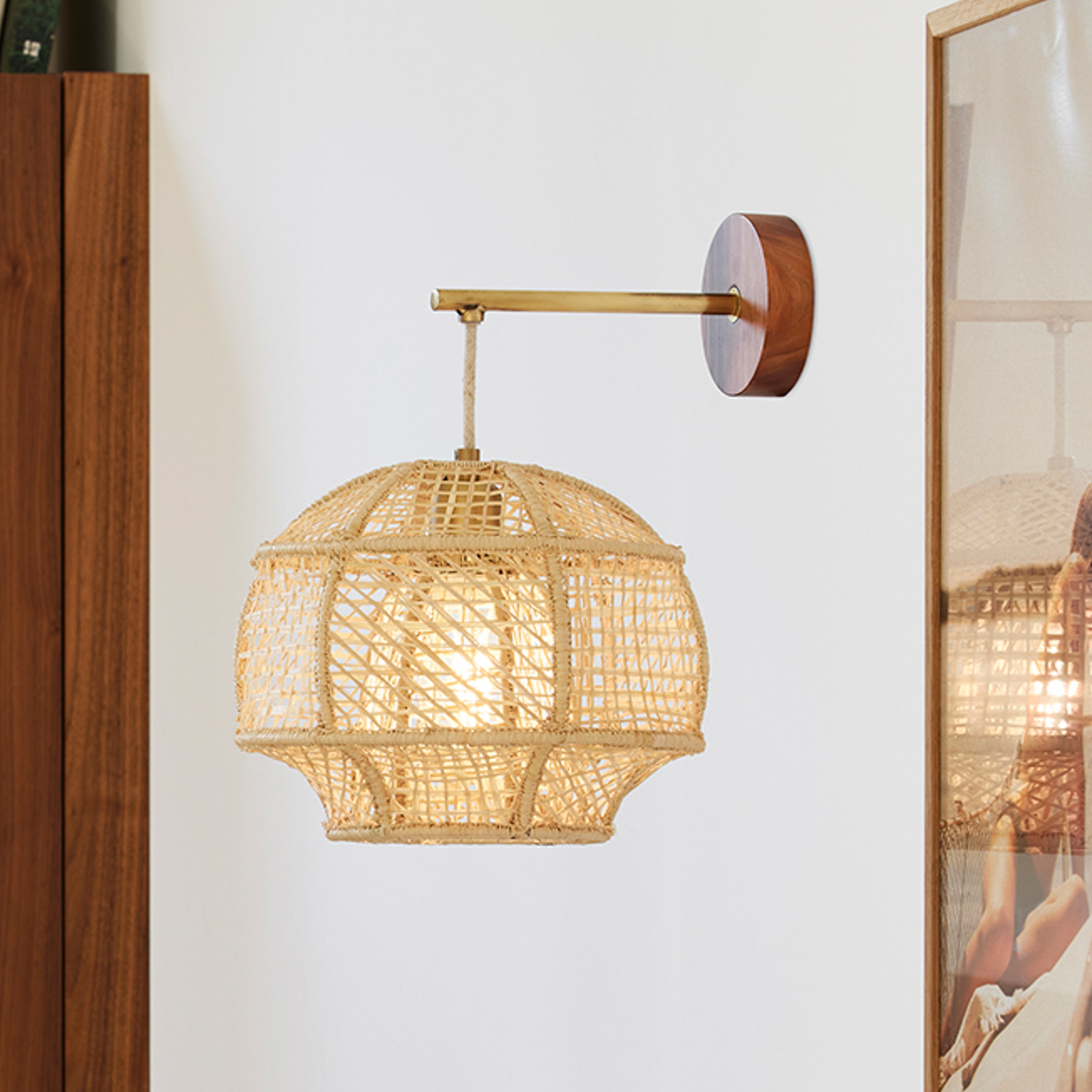 Odyssée Wandleuchte Palmfaser Ø28cm - MARKET SET Odyssée Wandleuchte Palmfaser Ø28cm - MARKET SET