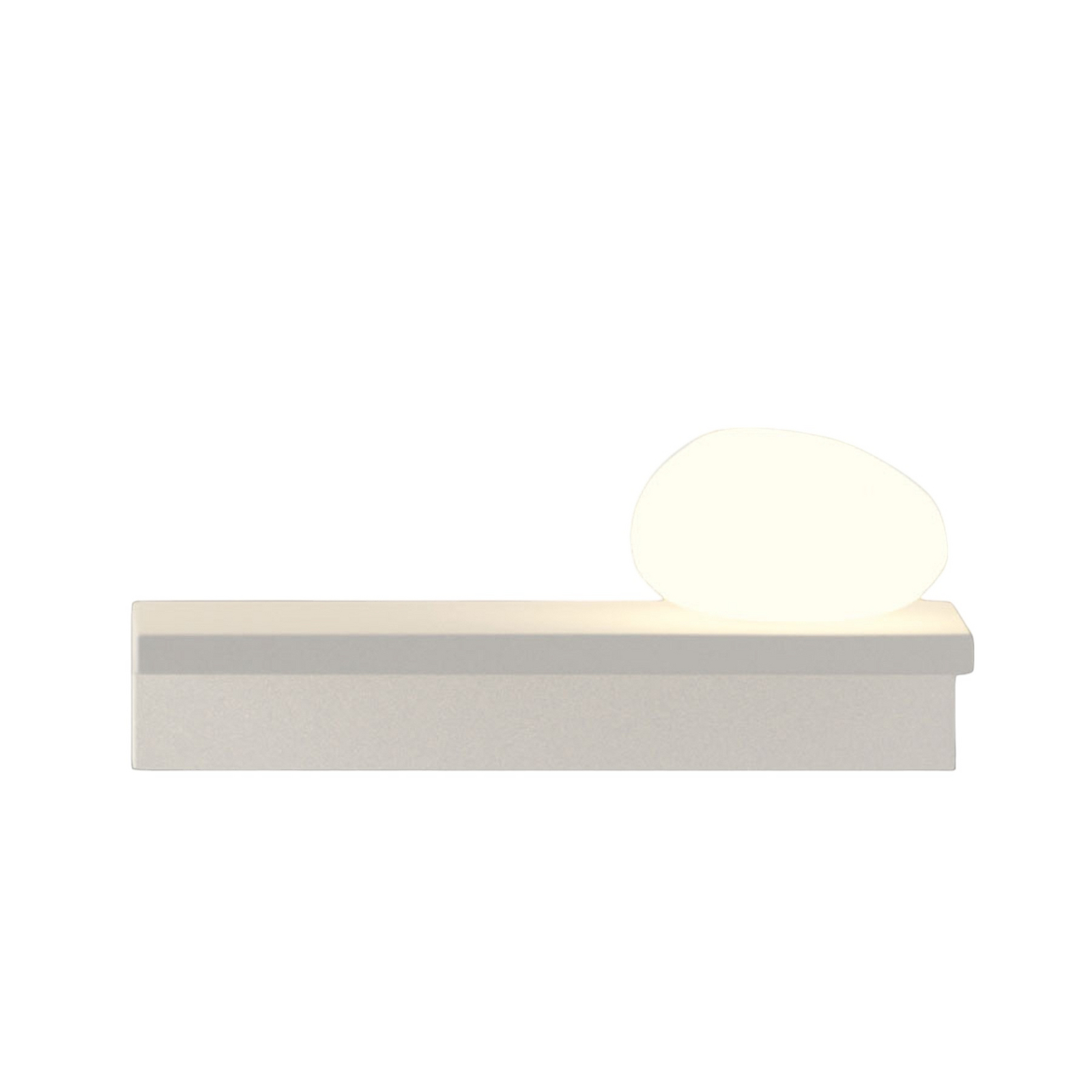 Vibia LED wall light Suite, stone right, white, 14 cm