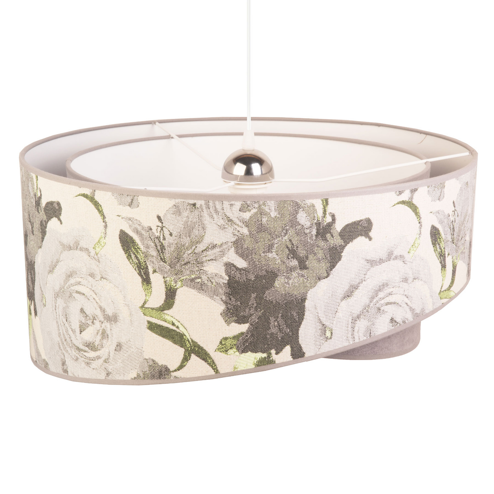 Hängeleuchte Royal mit Rosenmuster, grau kaufen | Lampenwelt.de
