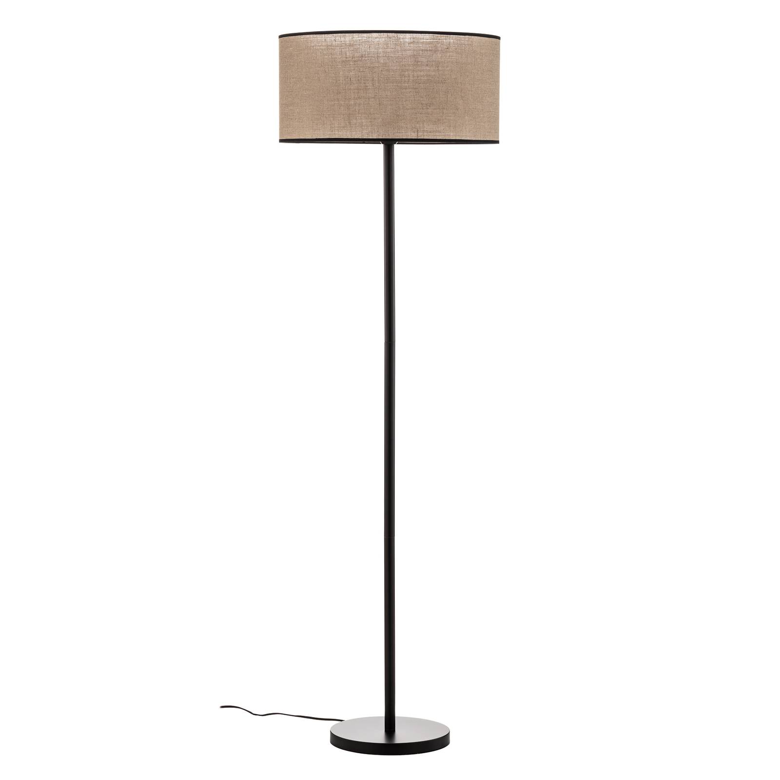 Lampadaire Tubo abat-jour tissu beige Ø 45 cm