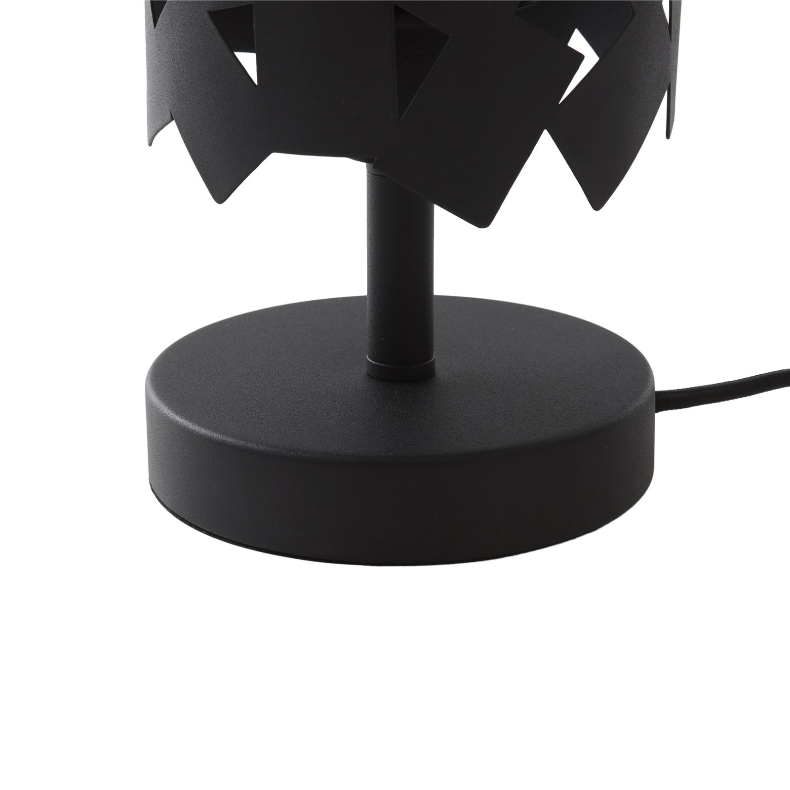 Stolná lampa Lucande Aeloria, čierna, železo, Ø 12 cm, E27