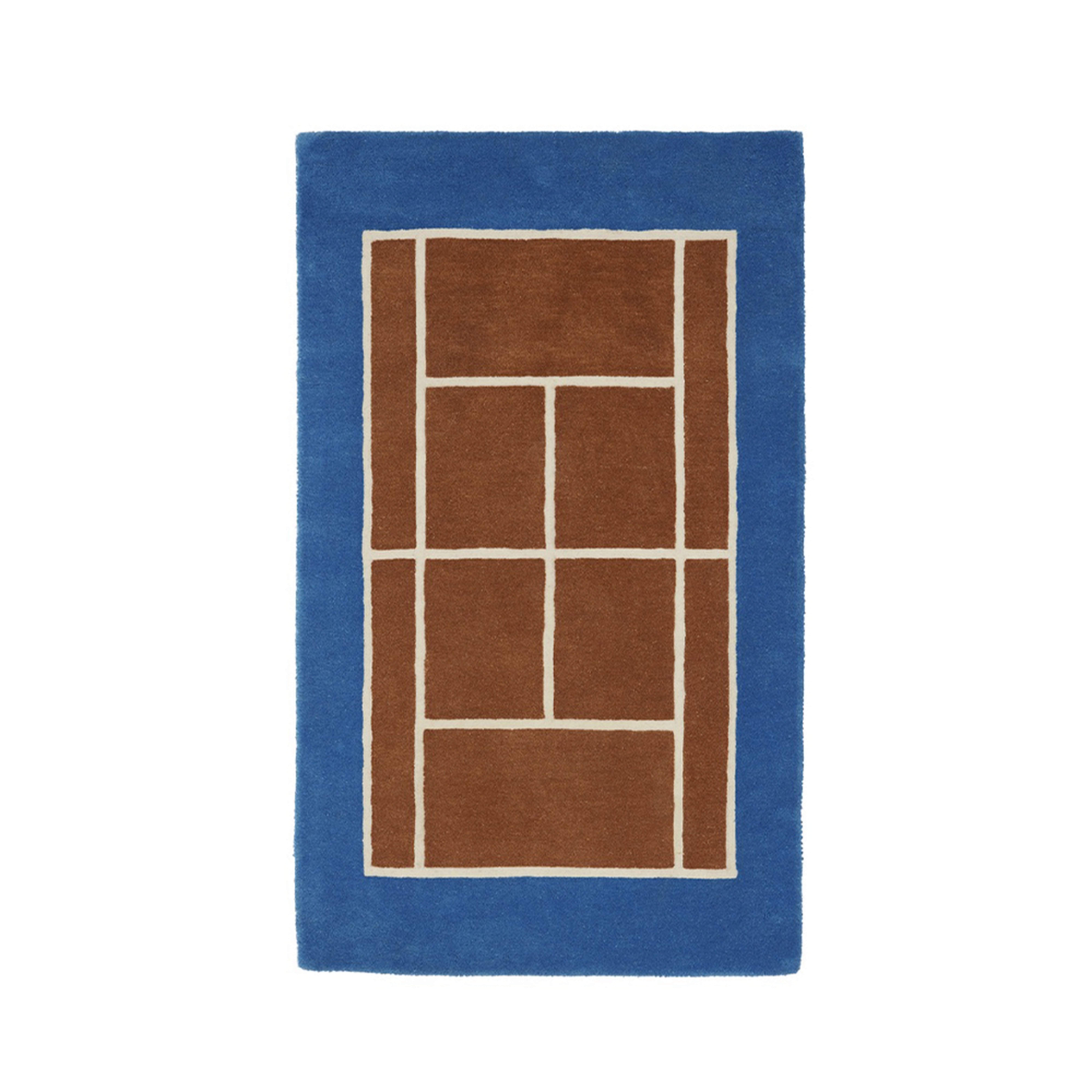 Tennis Vloerkleed Caramel/Optic Blauw - OYOY Living Design