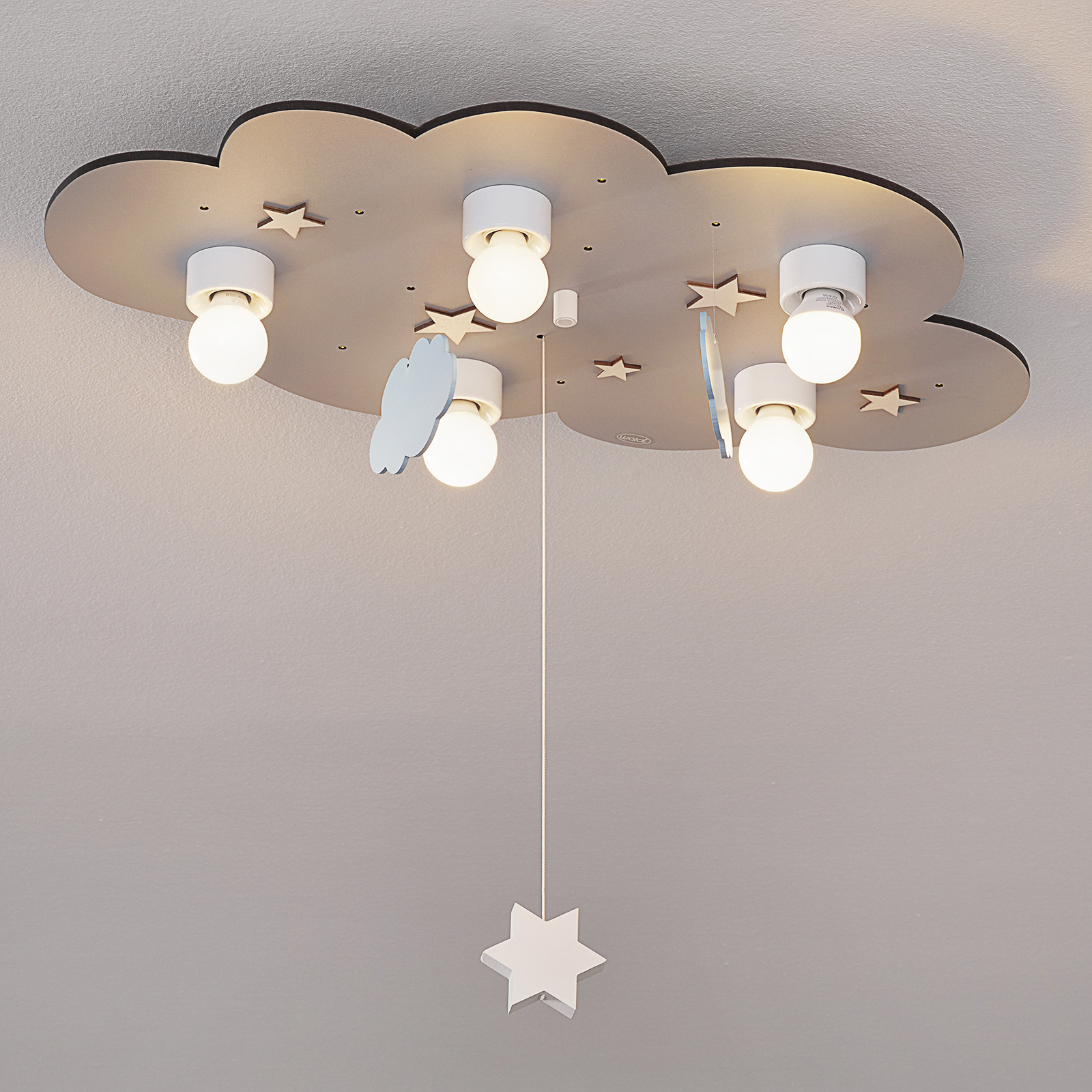 gunstig Uitreiken plaats Plafondlamp wolk, 5-lamps, hangdecoratie, grijs | Lampen24.be