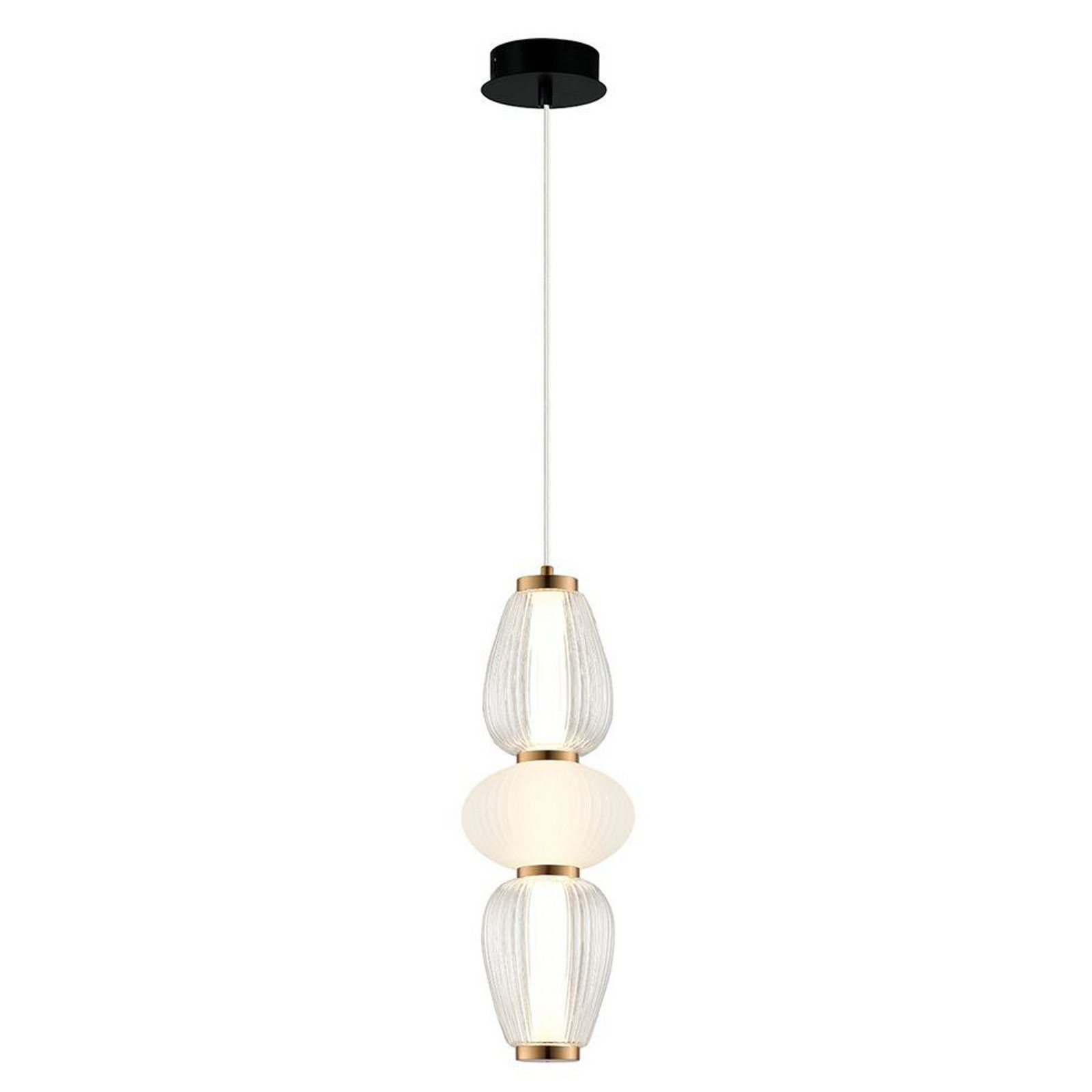 Viokef Lampă suspendată LED Shiny Ø 16 cm transparent/alb sticlă - Camera de zi / sufragerie - Modern - transparent alb bronz negru