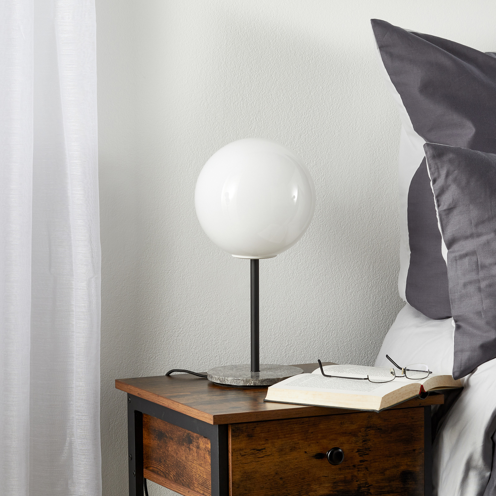 Audo TR Bulb Tischlampe 41cm Marmor/opal