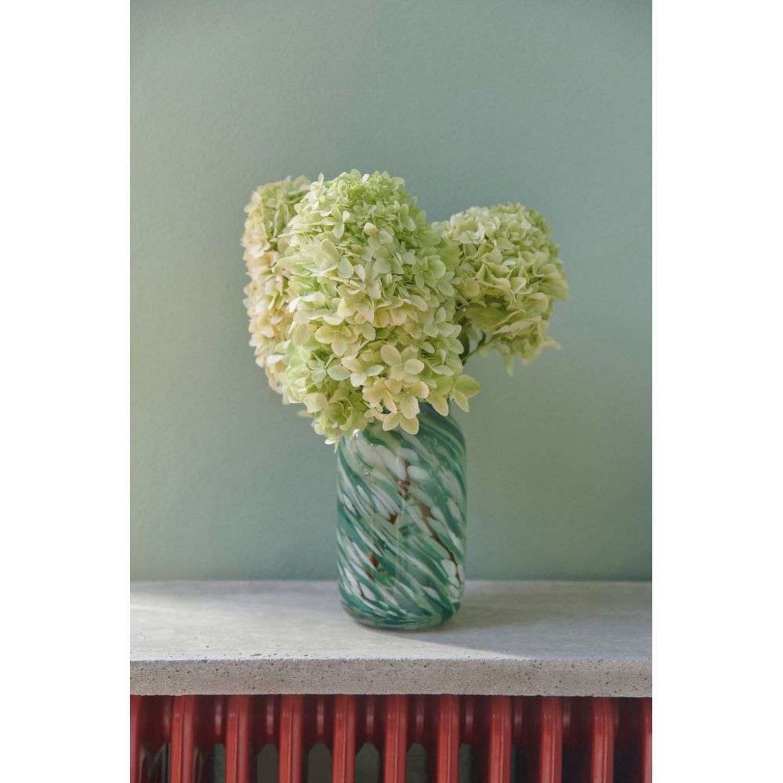 Splash Vase Roll Neck Small Green Swirl - Hay