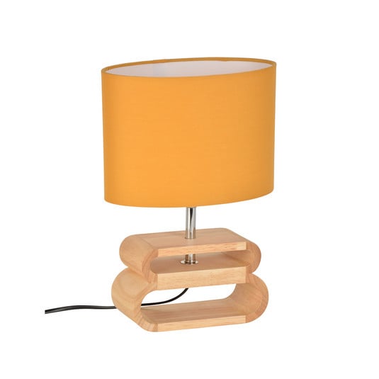 Lampada da tavolo Oslo bianco/legno chiaro, altezza 30 cm - COREP SAS