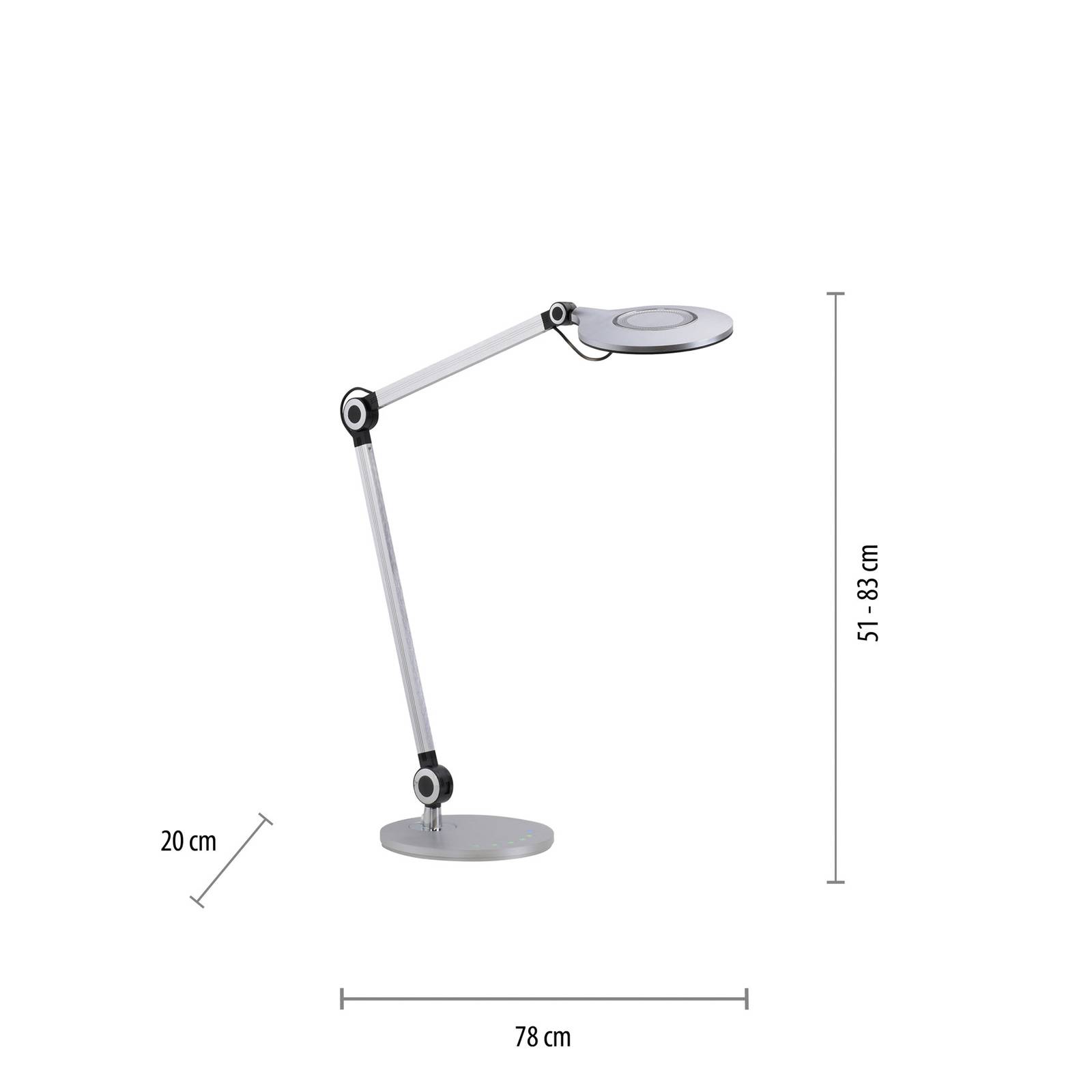 Lampka biurkowa LED Niklas aluminium wysokość 83cm