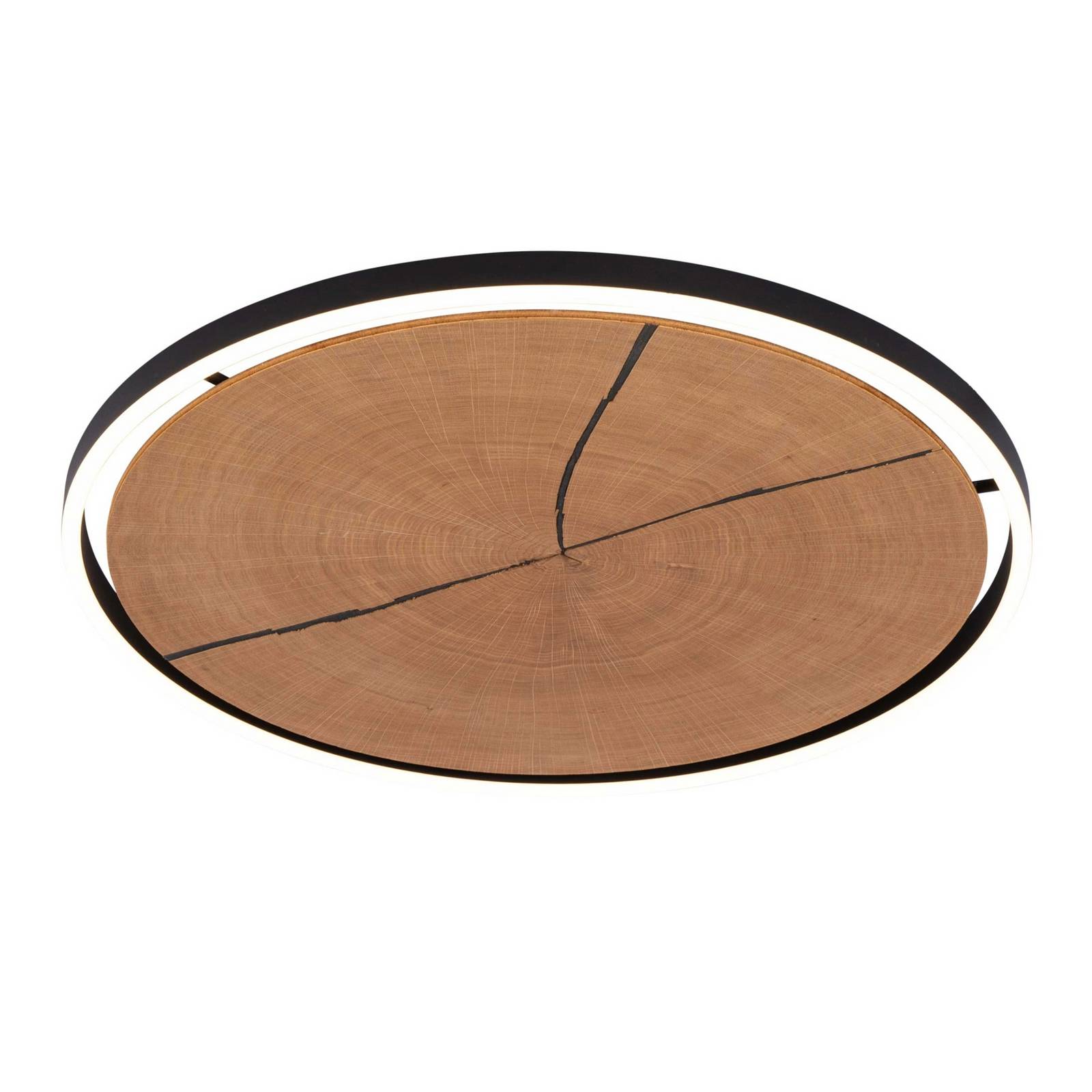 LED-Deckenleuchte Havana M, Stirnholz/Metall, Ø 57 cm