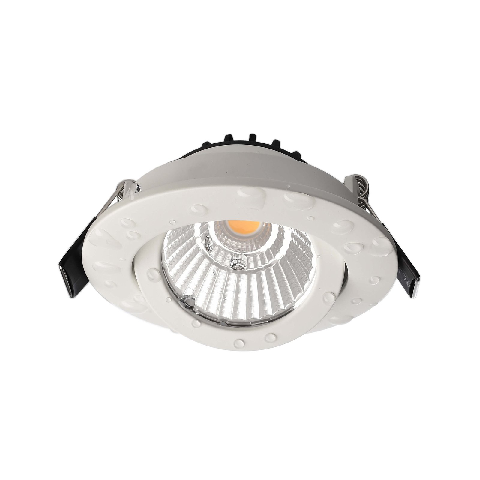 Plafonnier encastré LED Dione, IP44, 2.700 K, blanc, intensité variable