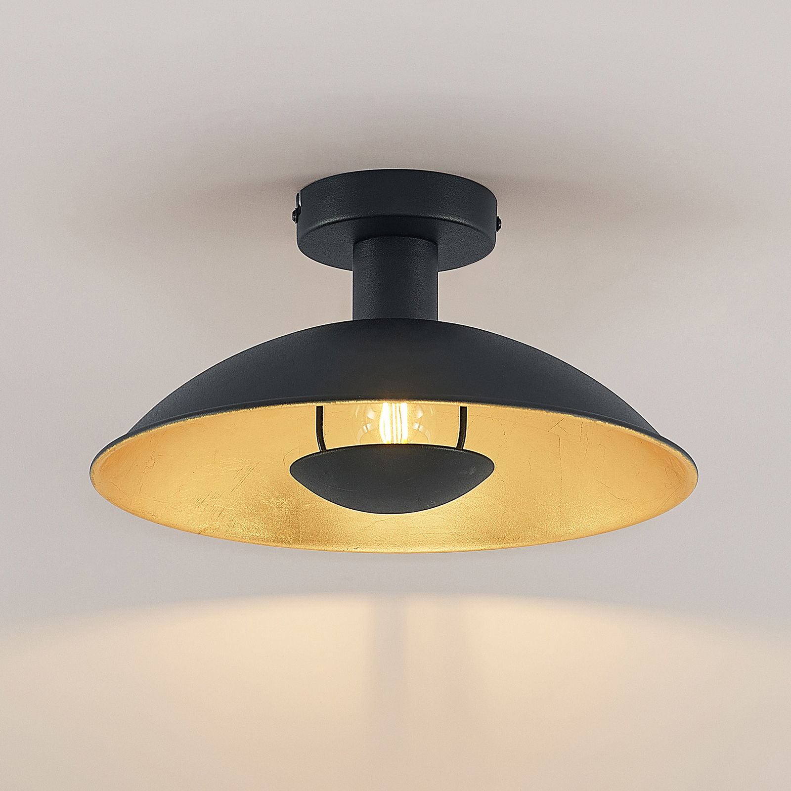 Narisara Candeeiro de Tecto Ø30 Black/Gold - Lindby