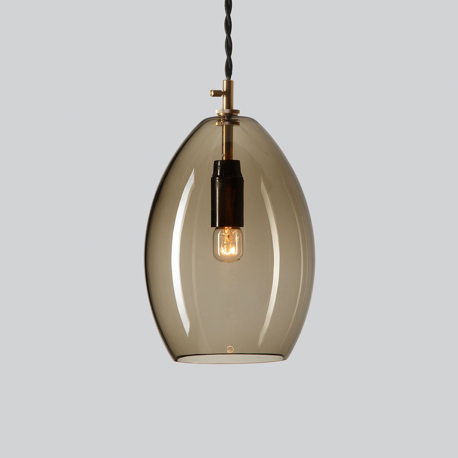 Northern Unika lampă suspendată gri fumuriu large - Camera de zi / sufragerie - Vintage - Sticlă