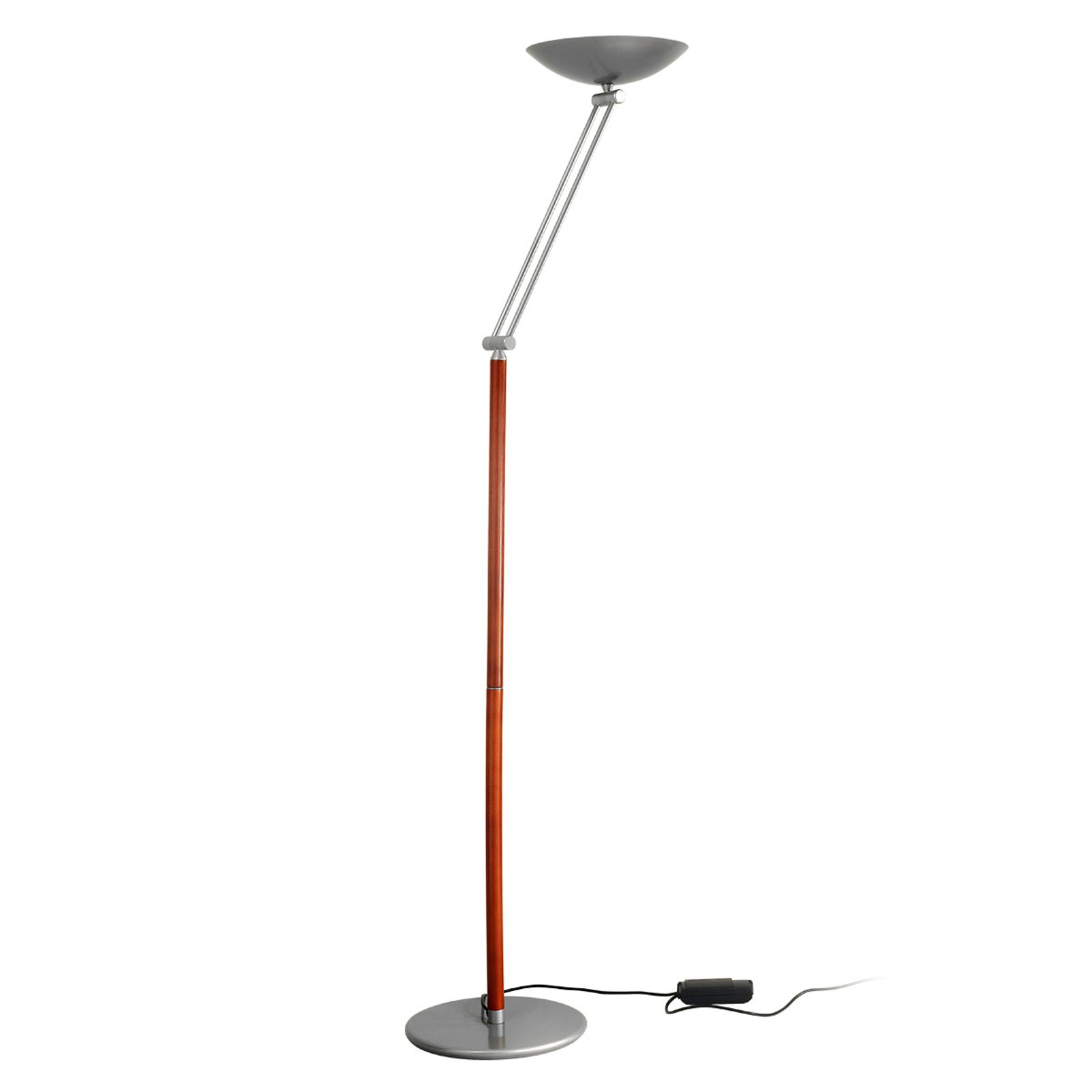 Lámpara LED de pie Lib V, altura regulable, plata