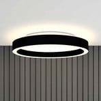 LED-taklampe Ringlux, svart, Ø 40 cm, metall, 2700 K