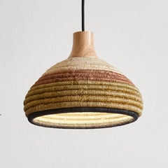 Lámpara colgante Forestier Grass XS, ratán y abacá