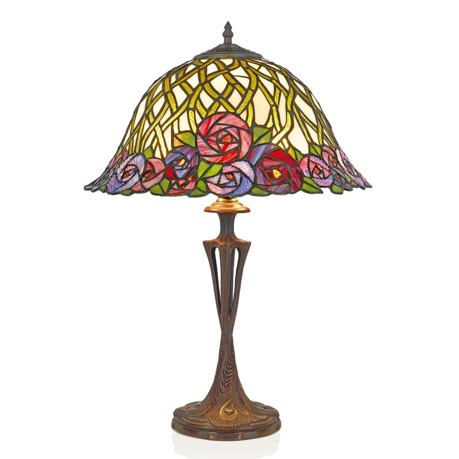 Lámpara de mesa Melika de estilo Tiffany