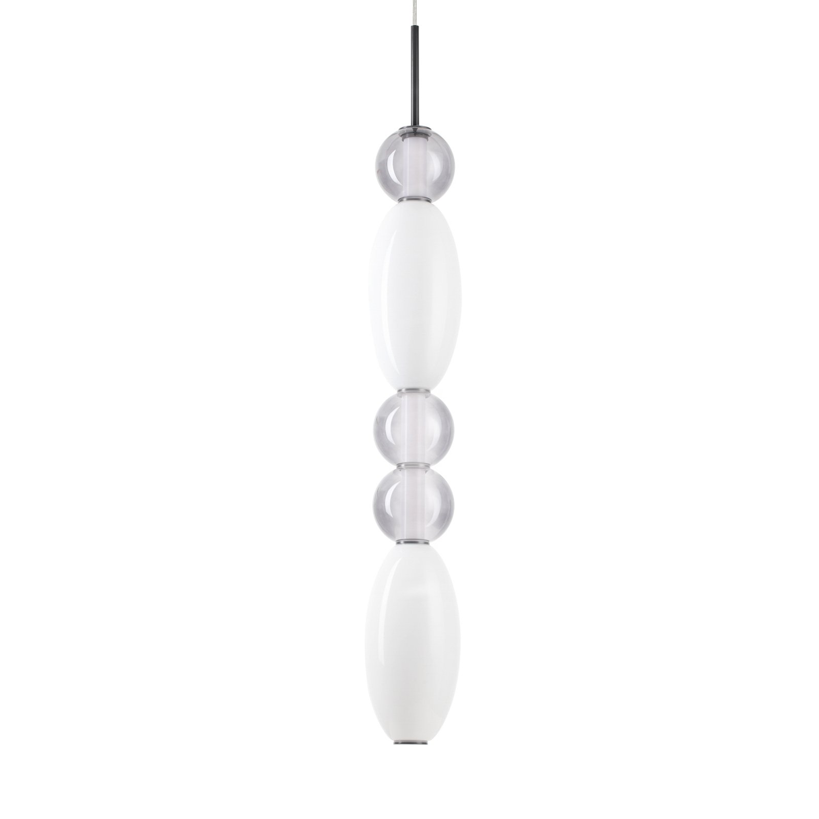 Luminária pendente LED Ideal Lux Lumiere-3, vidro opalino/cinzento