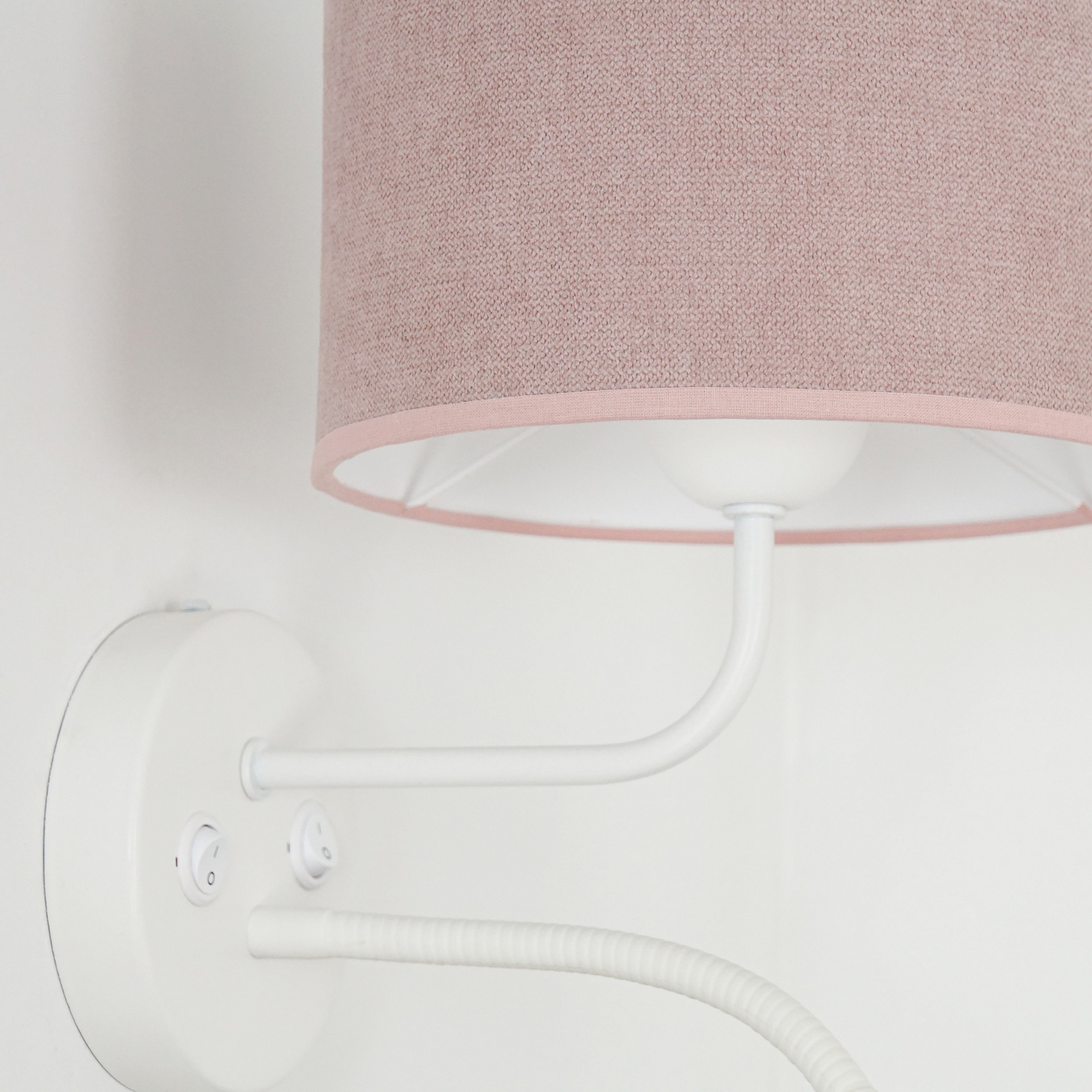 Roller wall light, Soro, white/pink, reading light