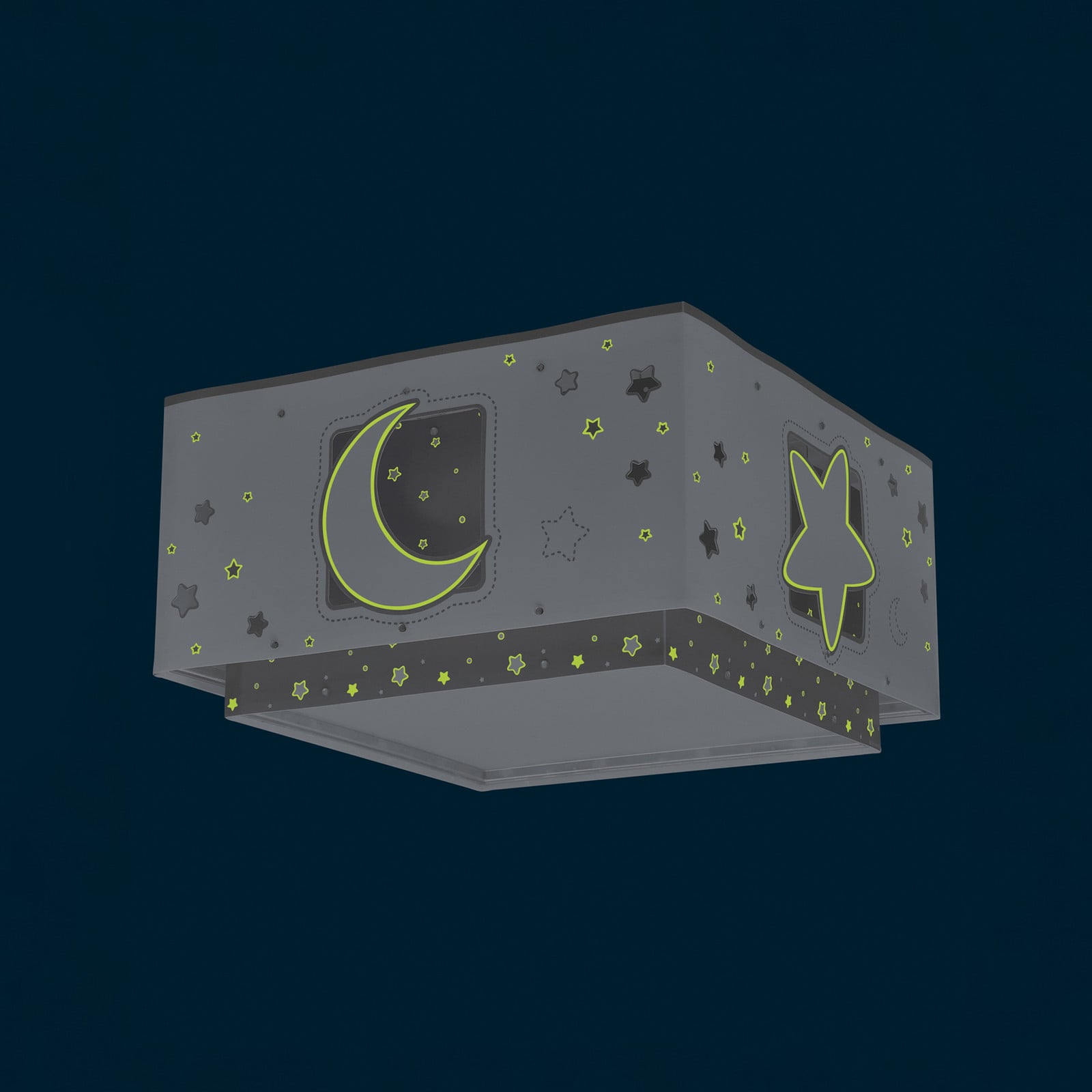 Plafonieră pentru copii Dalber MOONLIGHT gri cu 1 bec - Camera copiilor - gri alb - Plastic