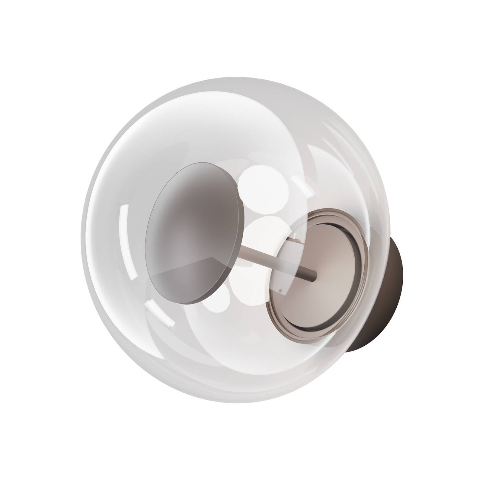 LED-Außenwandleuchte Velora, braun/klar, Ø 20 cm, Glas, IP54