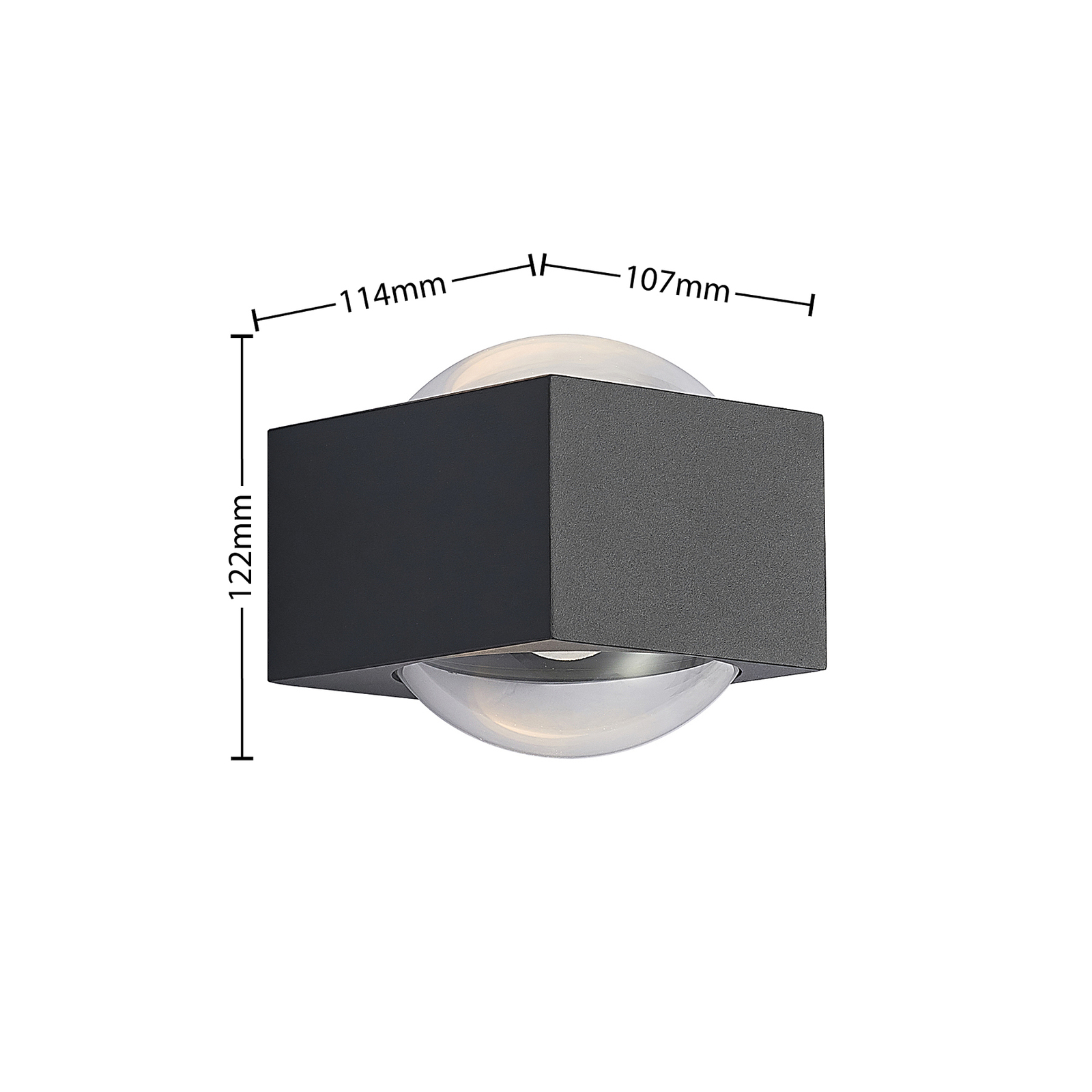 Lucande Almos LED välisseinavalgusti, nurgeline, 2-valgusti.