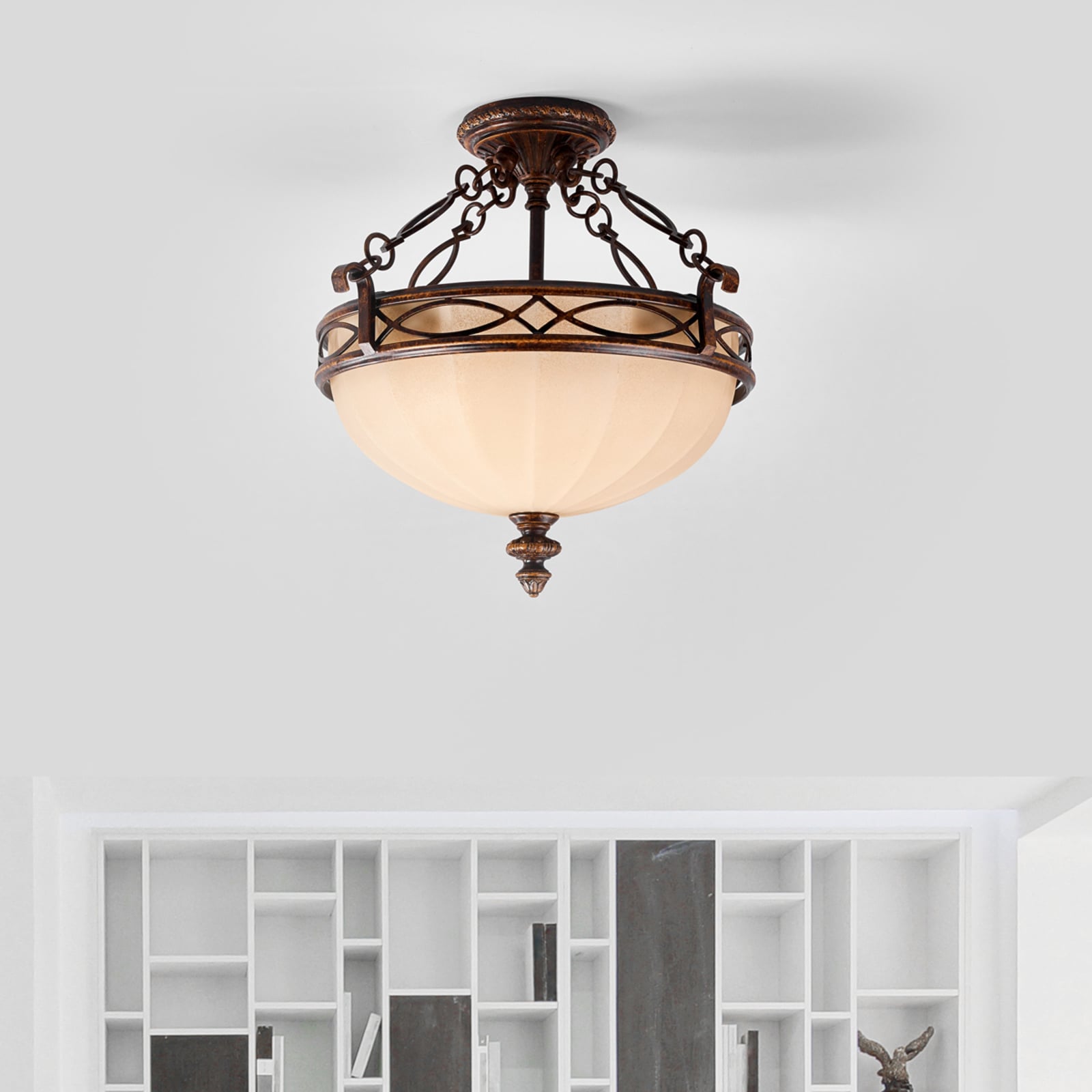 Drawing Room loftlampe i valnød/creme, højde 37 cm – FEISS Drawing Room loftlampe i valnød/creme, højde 37 cm – FEISS
