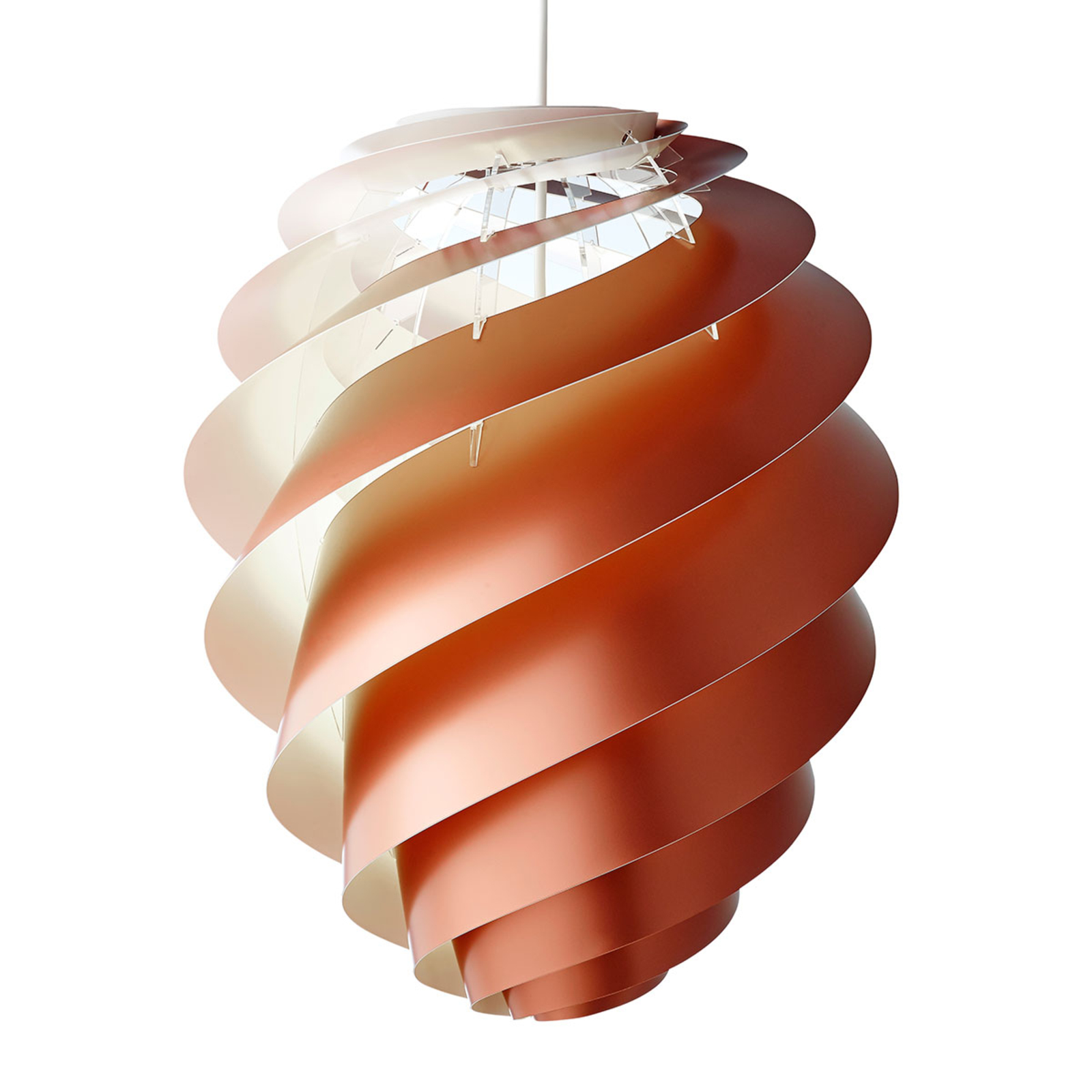 SWIRL 2 - Lampada a sospensione di design, rame