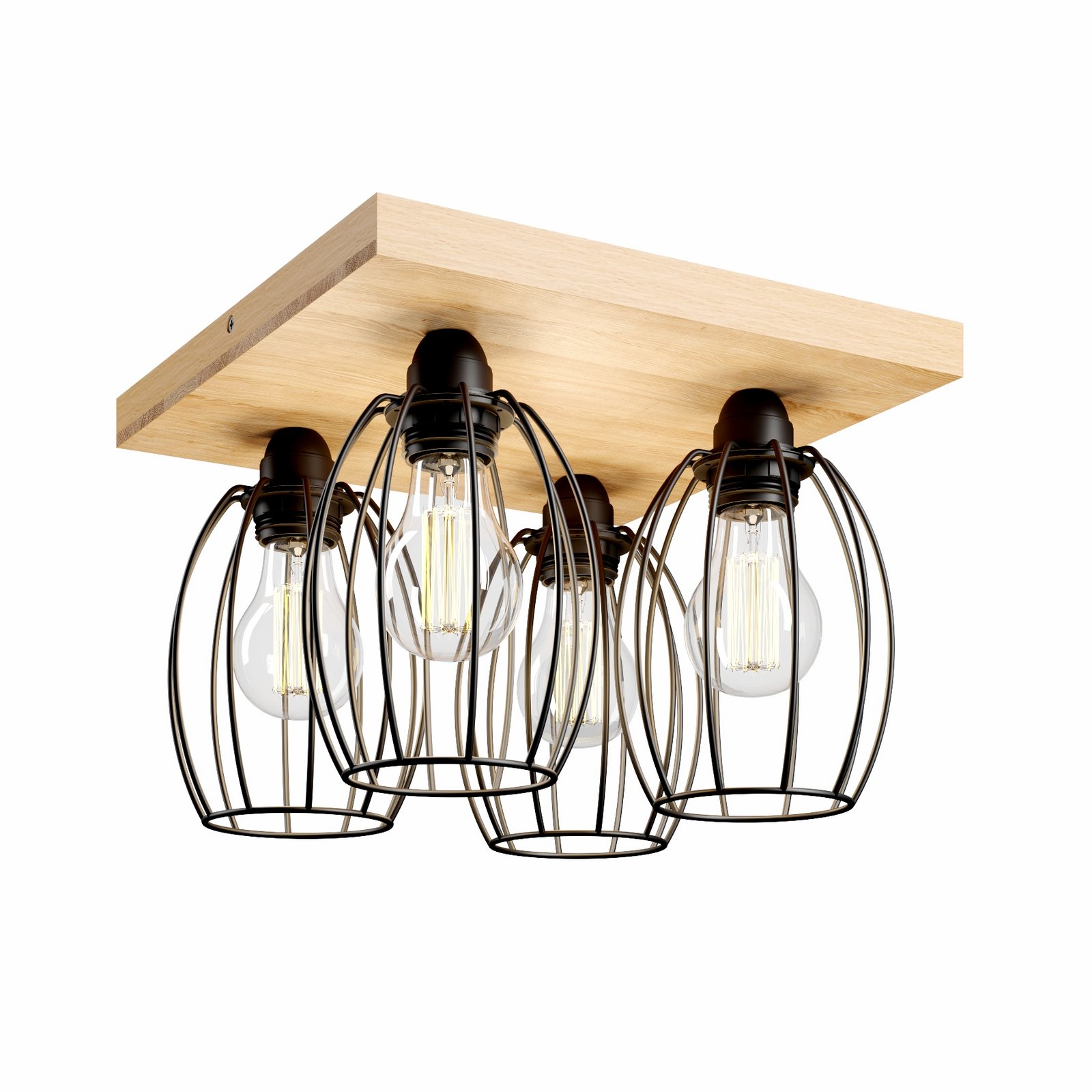 Beevly laevalgusti, puit ja metall, nelja lambiga