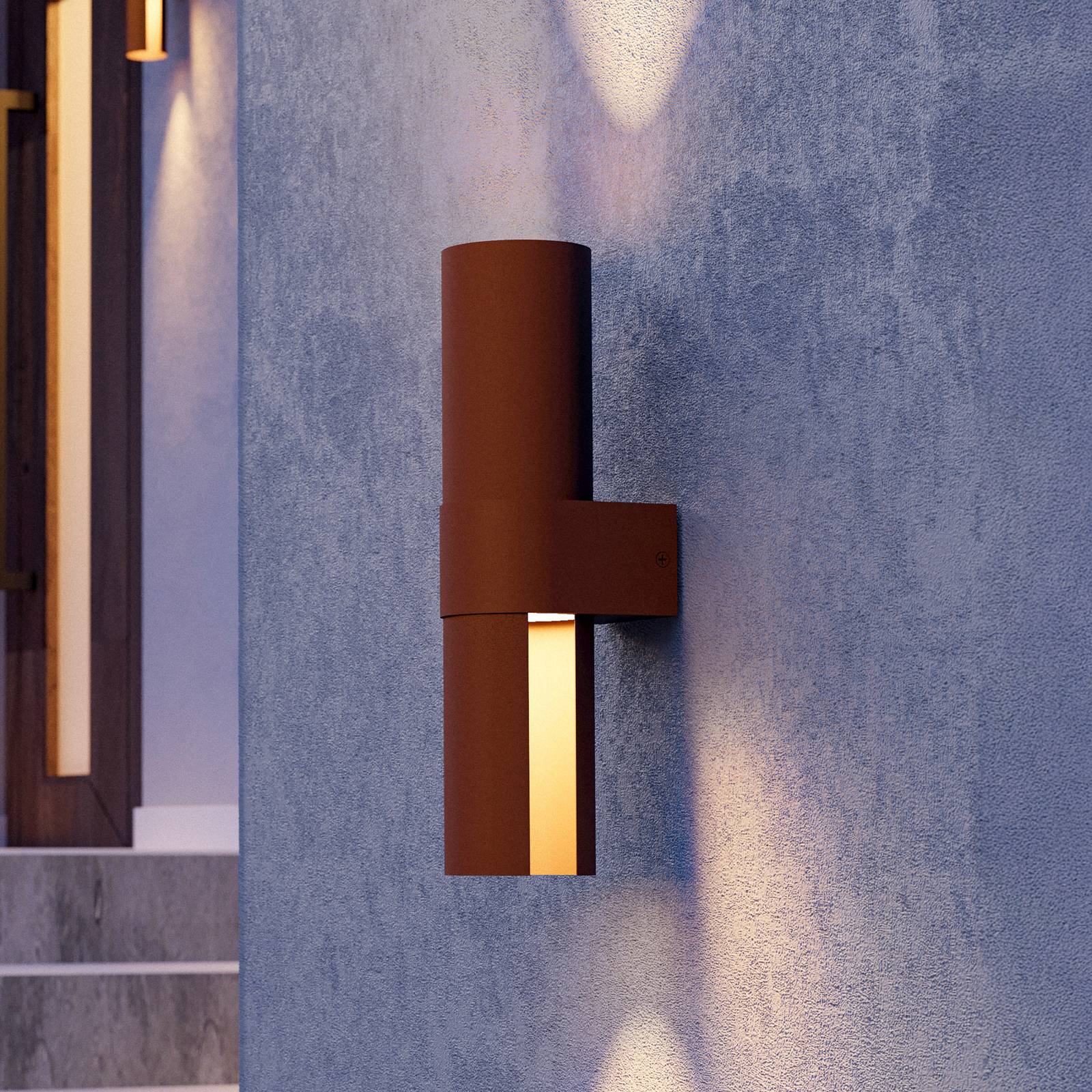 EGLO Applique d'extérieur LED Montelauro, couleur rouille, hauteur 32 cm Métal