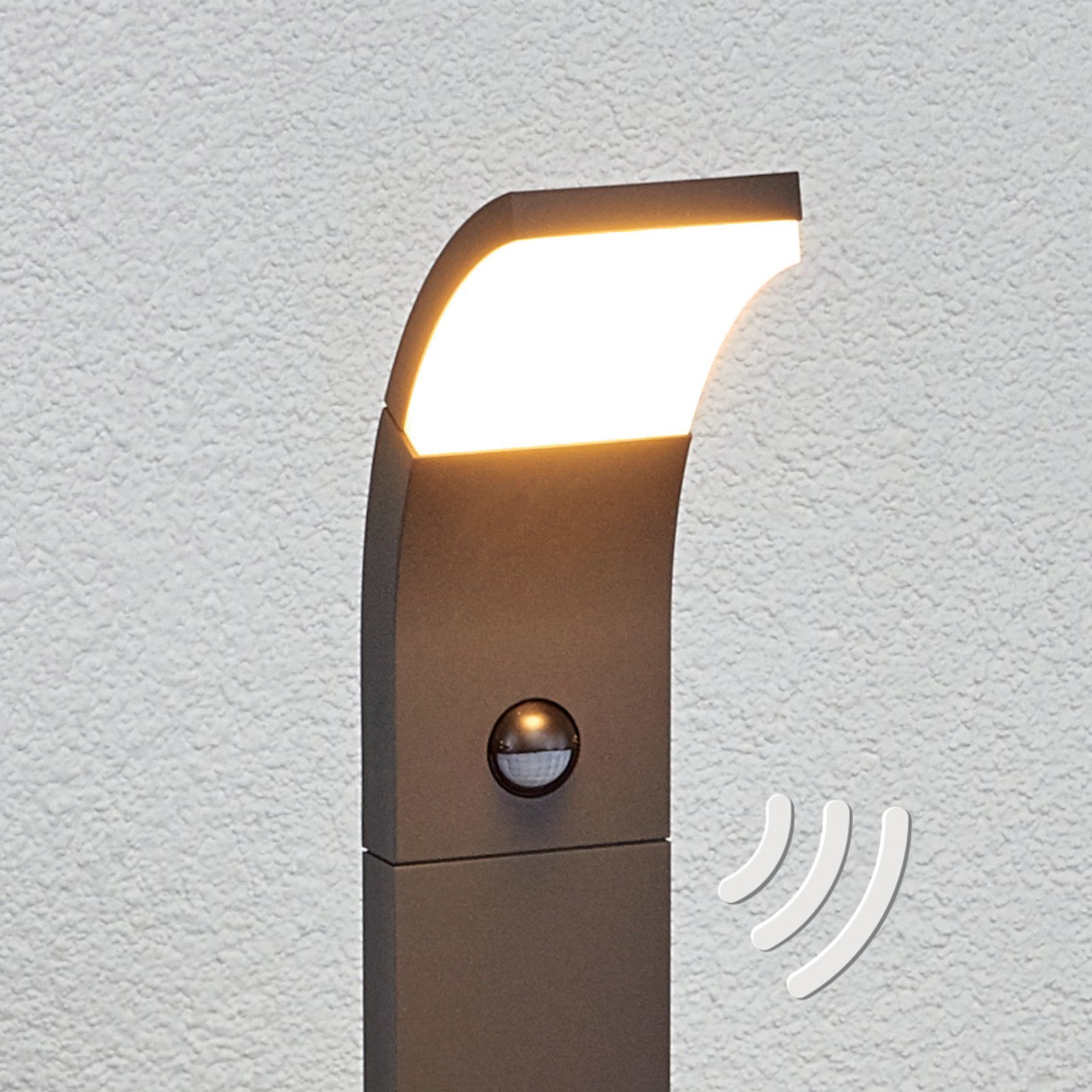 Lampione Timm, con LED, sensore di movim., 100 cm