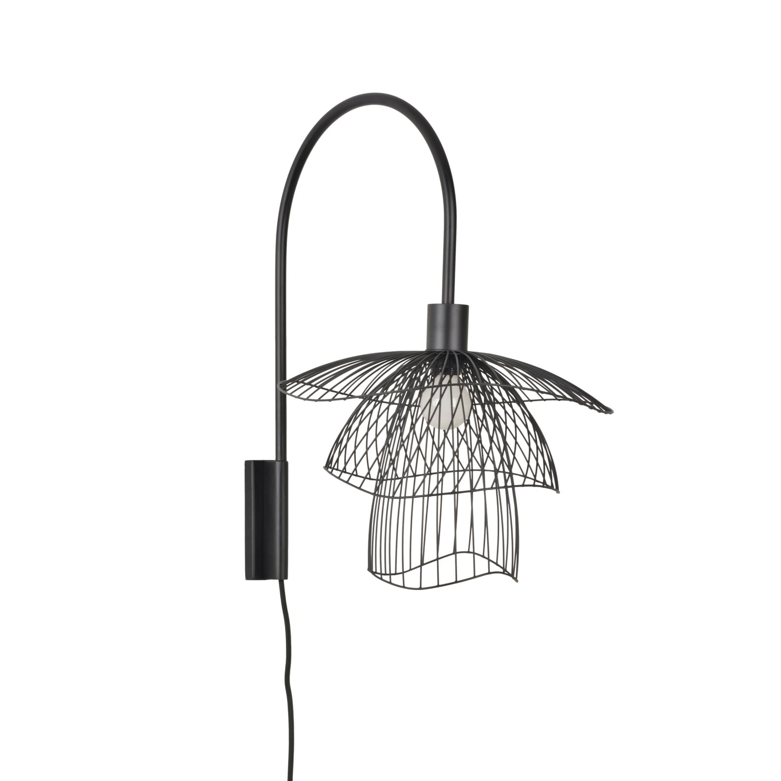 Kinkiet Papillon XS, czarny, metal, E14 - Forestier