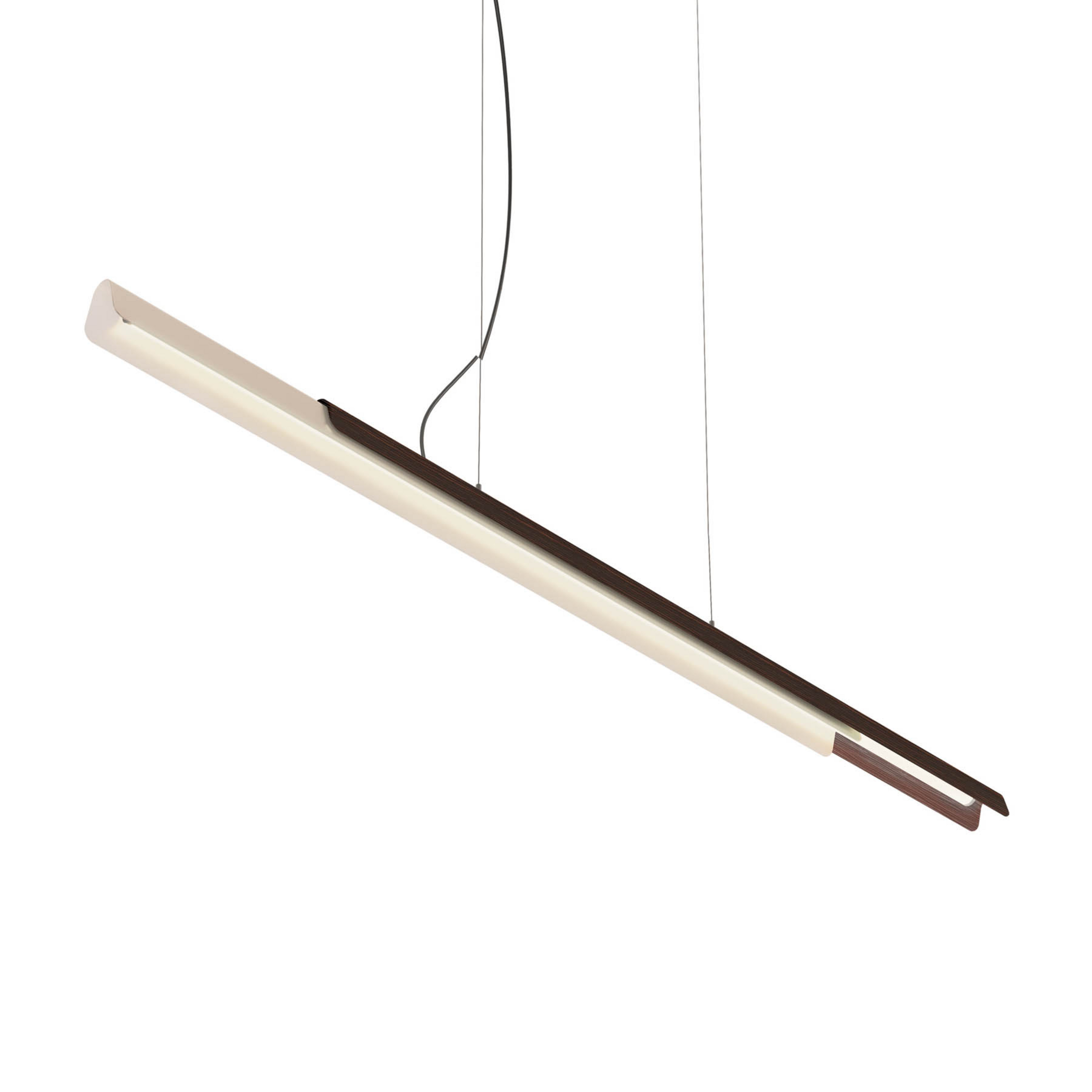 kdln Hängelampe Dala linear, sandweiß/holz, 3.000 K 150 cm
